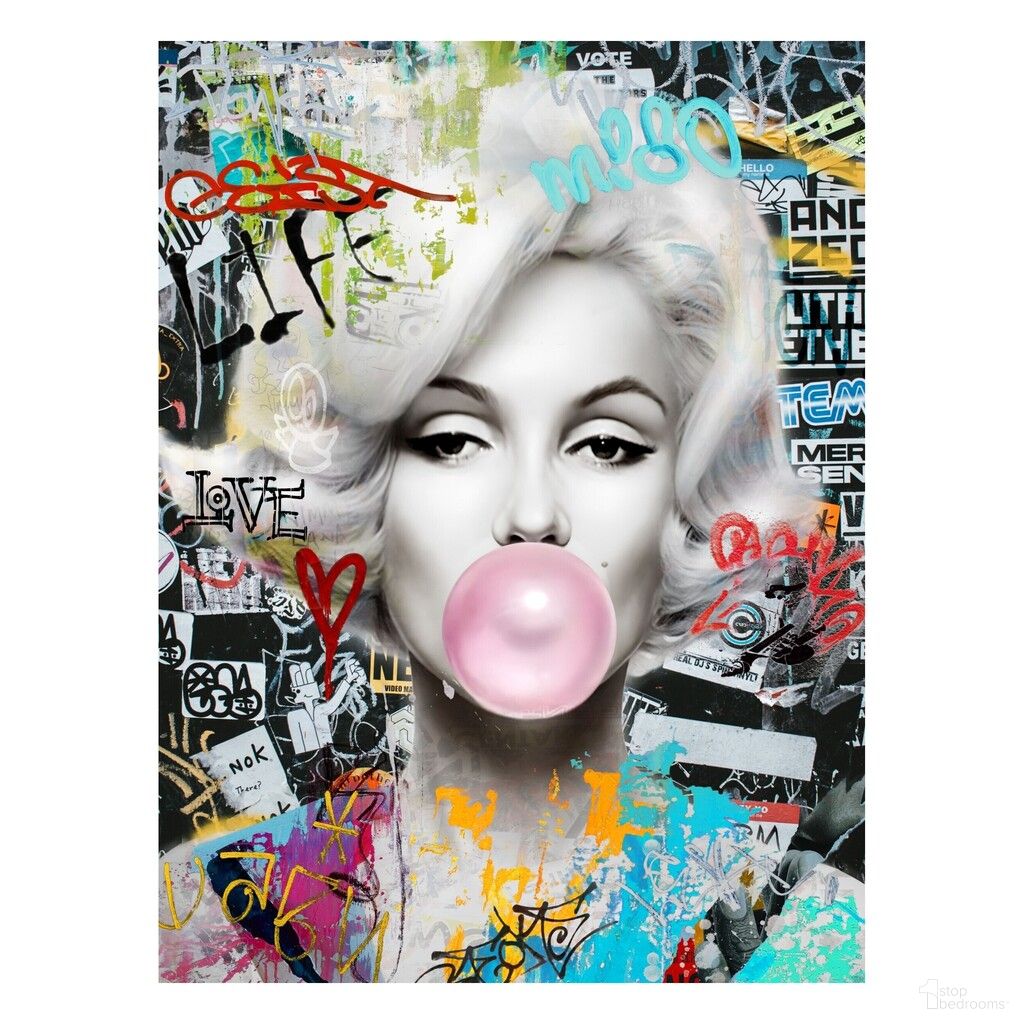 Expressive Pop Art Bubblegum Beauty Canvas Wall Art In Multi
