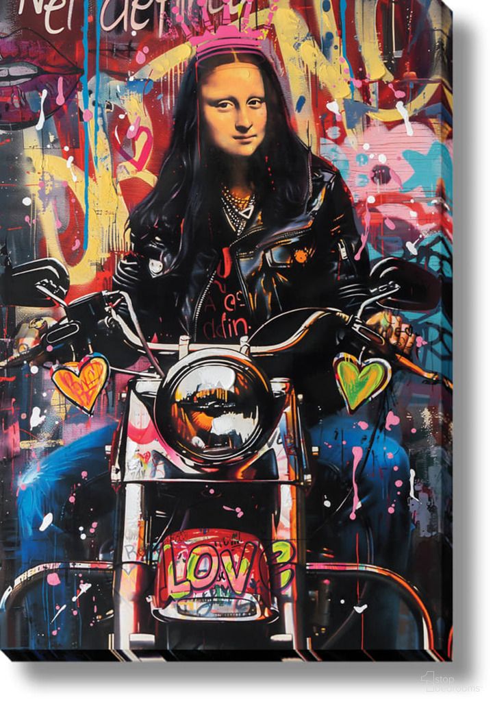 Expressive Rebel Mona Love on Wheels Canvas Wall Art In Multi