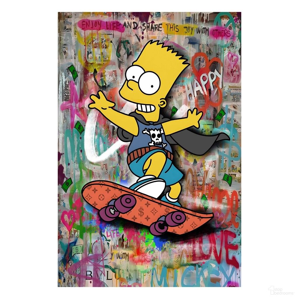 Expressive Urban Skateboarder Canvas Art Canvas Wall Art In Multi