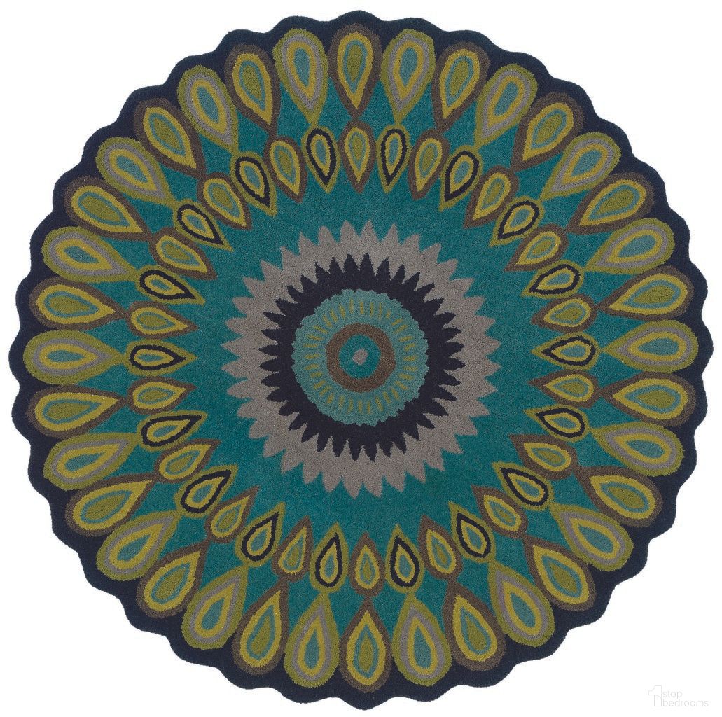 Exro Multi Floral Hand-Tufted Wool Area Rug In Green