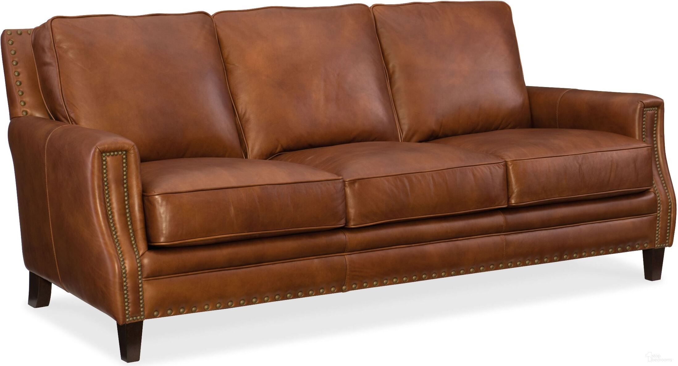 The appearance of SS Exton Old English Saddle Leather Sofa designed by Hooker in the traditional interior design. This brown piece of furniture was selected by 1StopBedrooms from SS Collection to add a touch of cosiness and style into your home. Sku: SS387-03-087. Material: Leather.