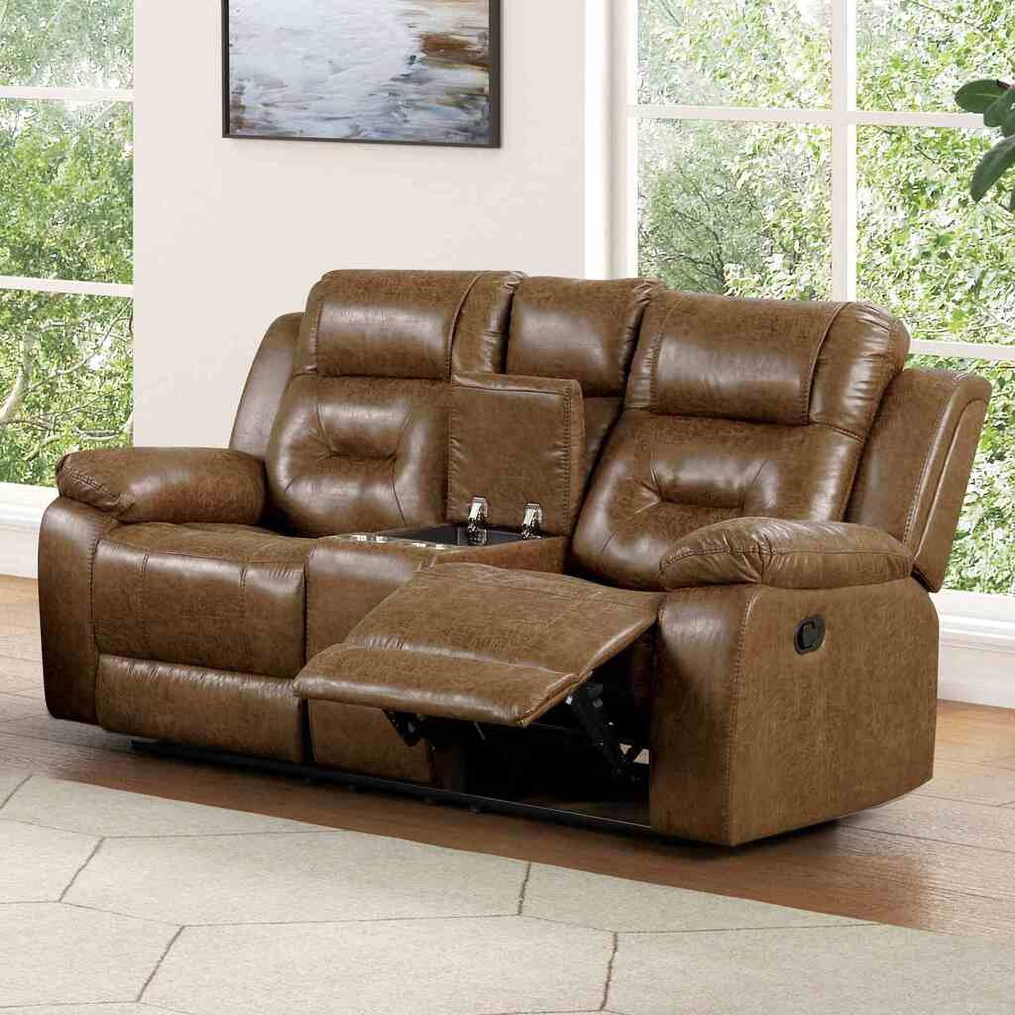 Ezekius Loveseat In Manual Recline In Brown