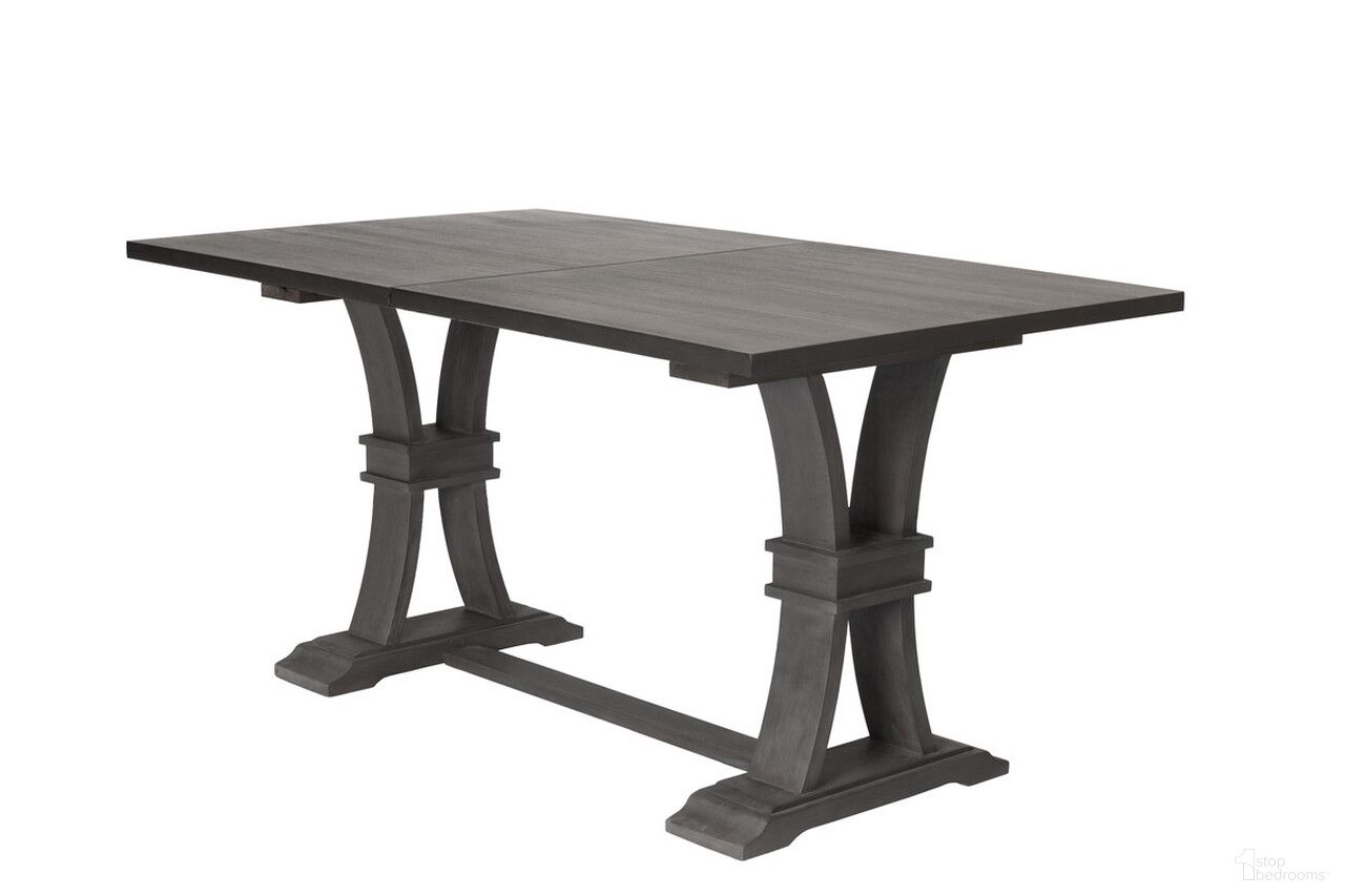 The appearance of Fabiola Counter Height Extendable Dining Table with Removable 18 Inch Leaf In Rustic Gray designed by Best Quality Furniture in the traditional interior design. This rustic gray piece of furniture  was selected by 1StopBedrooms from Fabiola Collection to add a touch of cosiness and style into your home. Sku: D27-CHTT;D27-CHTB. Table Base Style: Trestle. Material: Wood. Table Top Shape: Rectangular. Size: 42" x 72".