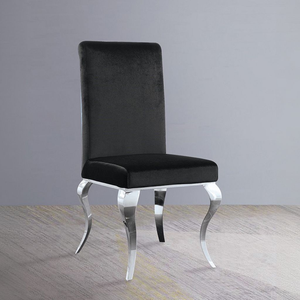 The appearance of Fabiola Side Chair (Set of 2) designed by ACME in the glam interior design. This black piece of furniture  was selected by 1StopBedrooms from Fabiola Collection to add a touch of cosiness and style into your home. Sku: 62072. Material: Fabric. Chair Type: Side Chair.