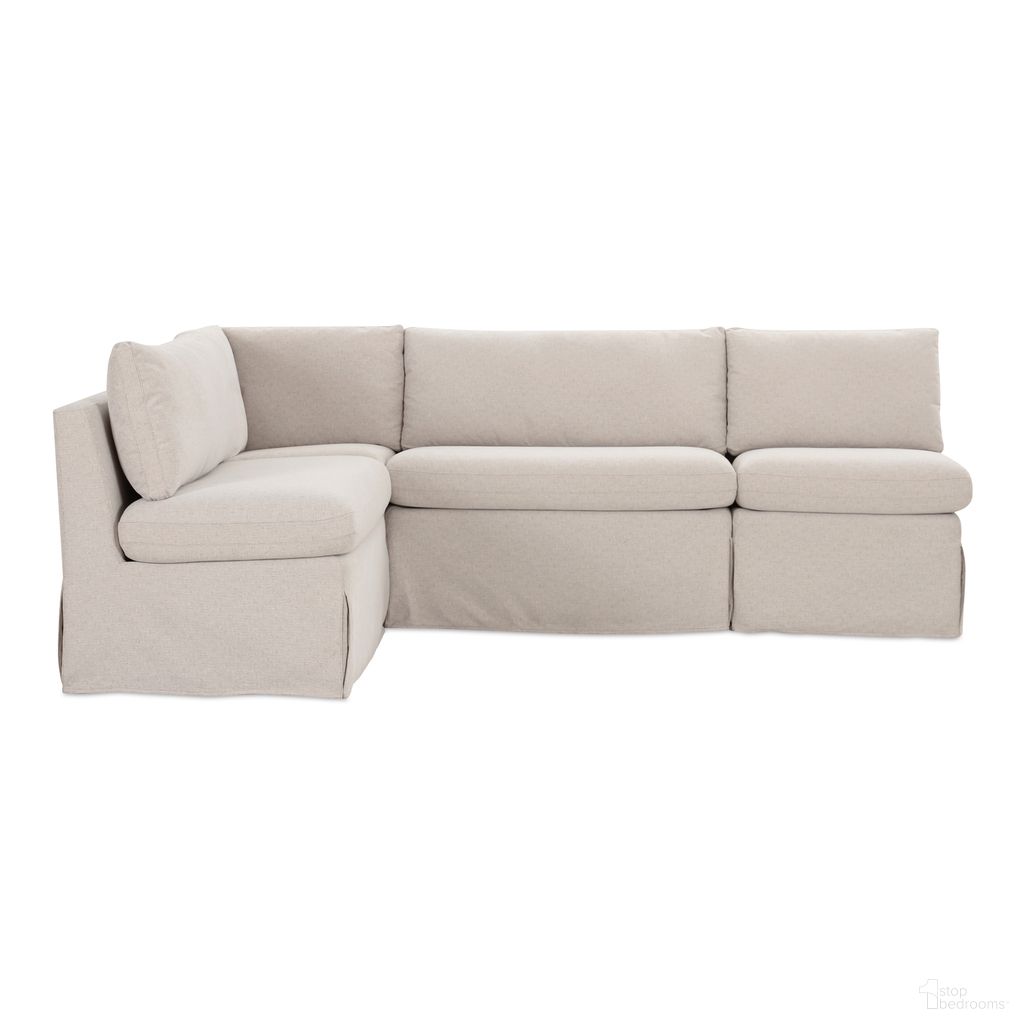 Fable 96 Inch L-Shape Slipcover Dining Banquette In Beige