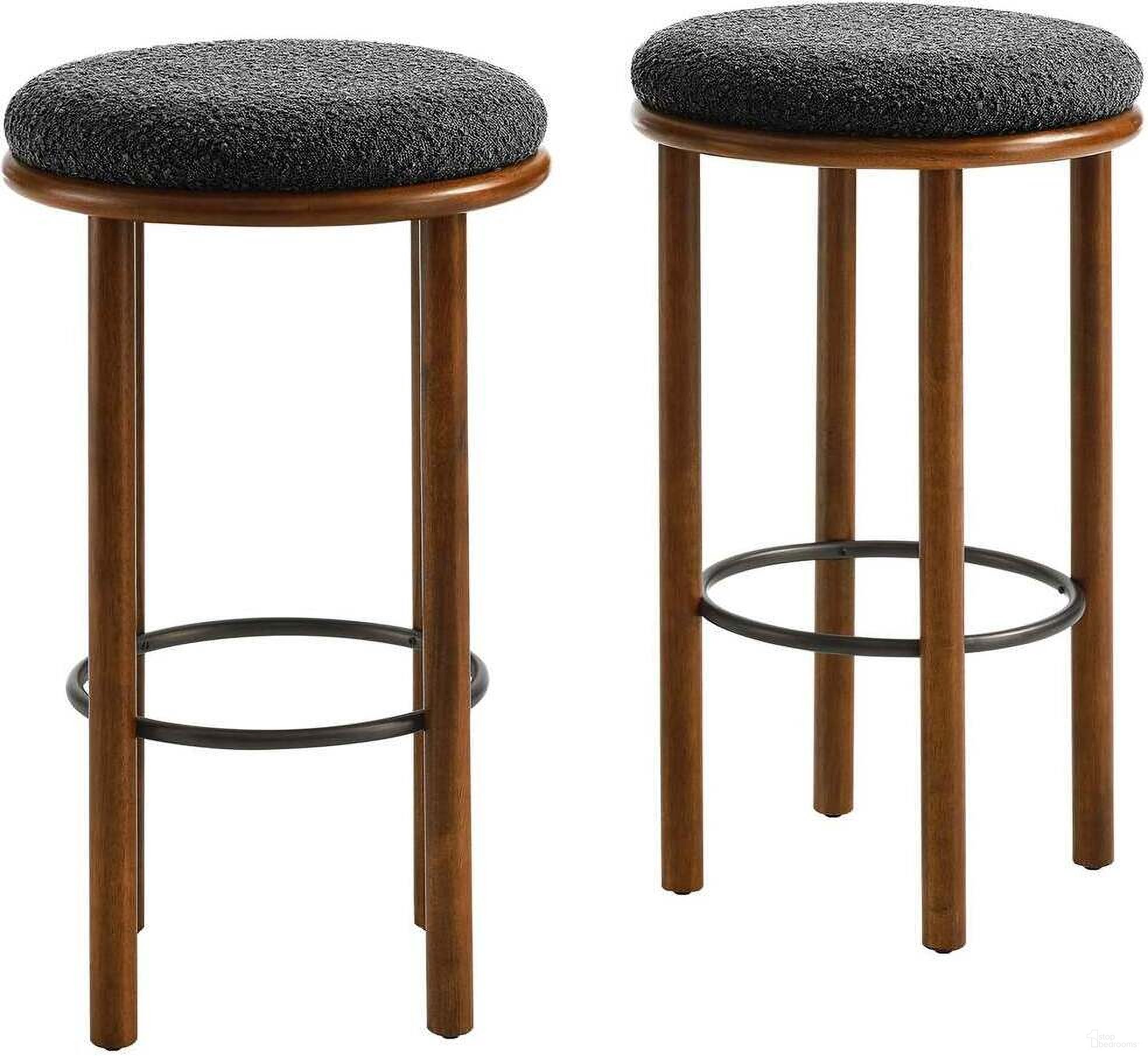 The appearance of Fable Boucle Fabric Bar Stool Set of 2 In Walnut and Charcoal designed by Modway in the modern / contemporary interior design. This charcoal piece of furniture was selected by 1StopBedrooms from Fable Collection to add a touch of cosiness and style into your home. Sku: EEI-6819-WAL-CHA. Material: Wood.