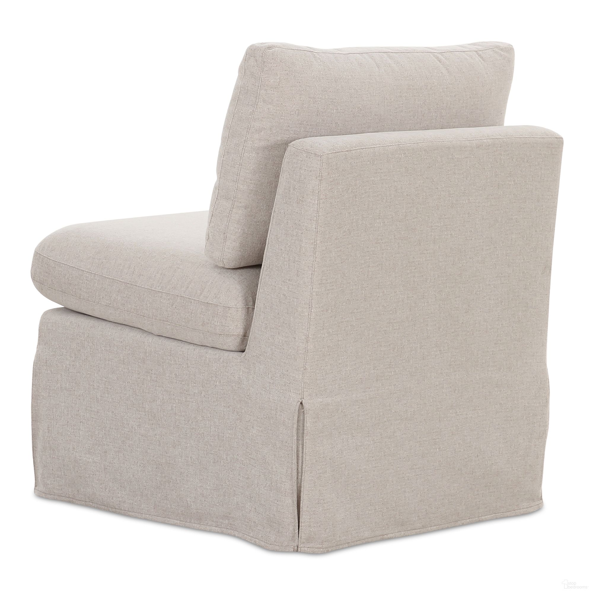 The appearance of Fable Slipcover Dining Slipper Chair In Beige designed by Moes Home in the  interior design. This beige piece of furniture  was selected by 1StopBedrooms from Fable Collection to add a touch of cosiness and style into your home. Sku: OA-1053-34. Material: Polyester. Chair Type: Side Chair.