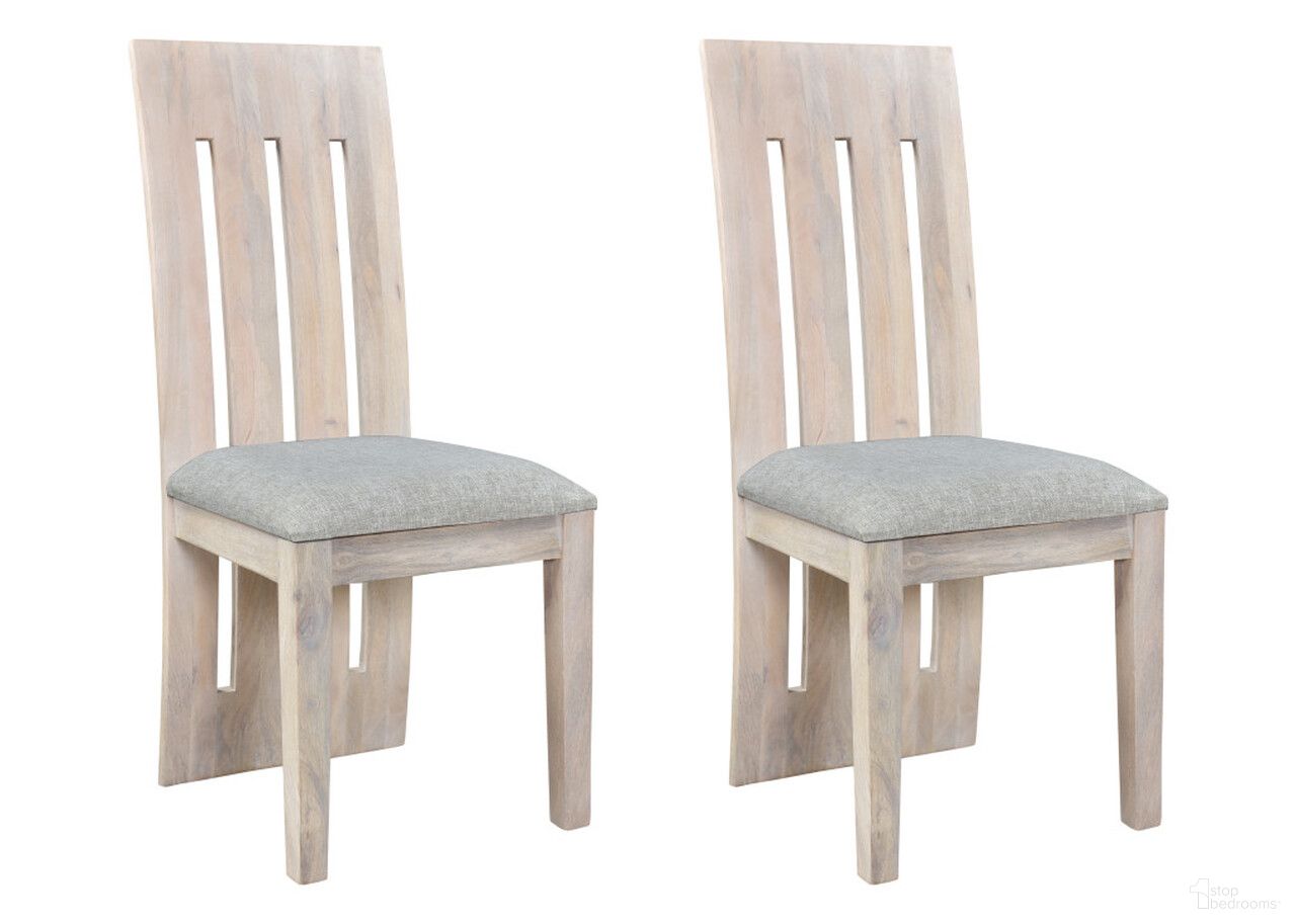 The appearance of Fabric and Wood Slat Back Dining Side Chairs Set of 2 In Grey and Natural designed by Homeroots in the transitional interior design. This grey and natural piece of furniture was selected by 1StopBedrooms from to add a touch of cosiness and style into your home. Sku: 554615. Material: Wood. Chair Type: Side Chair.