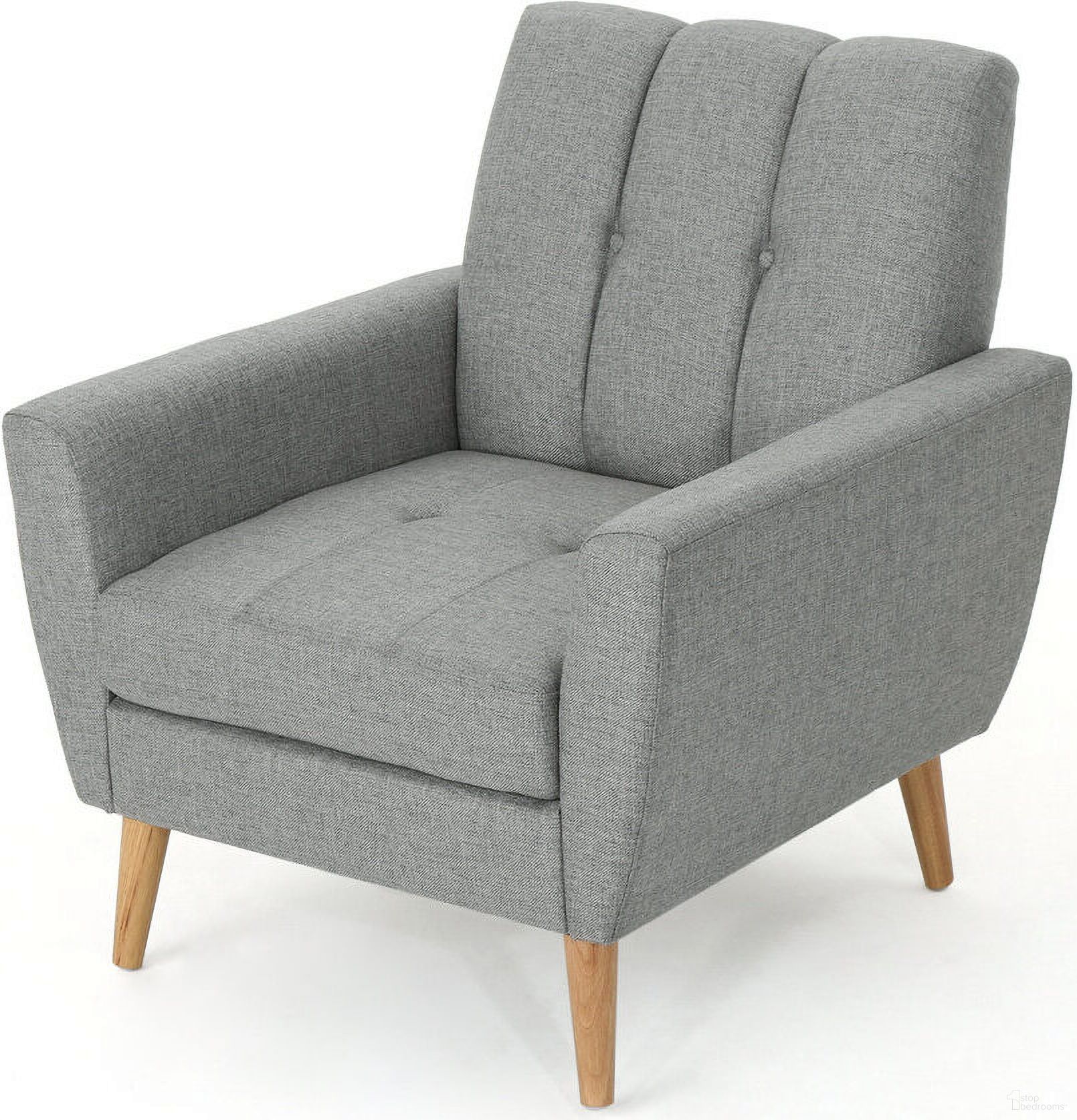 The appearance of Fabric Channel Stitch Club Chair with Tufted Back In Grey designed by Noble House in the transitional interior design. This grey piece of furniture was selected by 1StopBedrooms from to add a touch of cosiness and style into your home. Sku: 62223.00GRY. Material: Fabric.