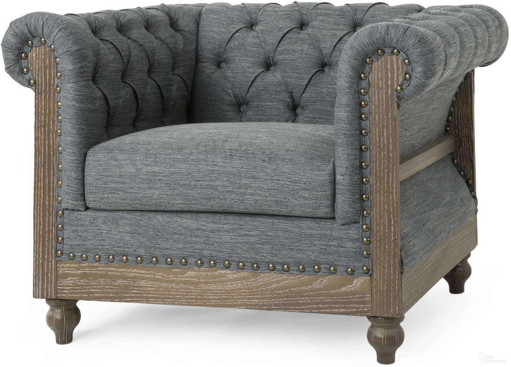 The appearance of Fabric Upholstered Club Chair with Scrolled Tuxedo Arms In Charcoal designed by Noble House in the traditional interior design. This charcoal piece of furniture  was selected by 1StopBedrooms from  to add a touch of cosiness and style into your home. Sku: 72759.00. Material: Fabric.