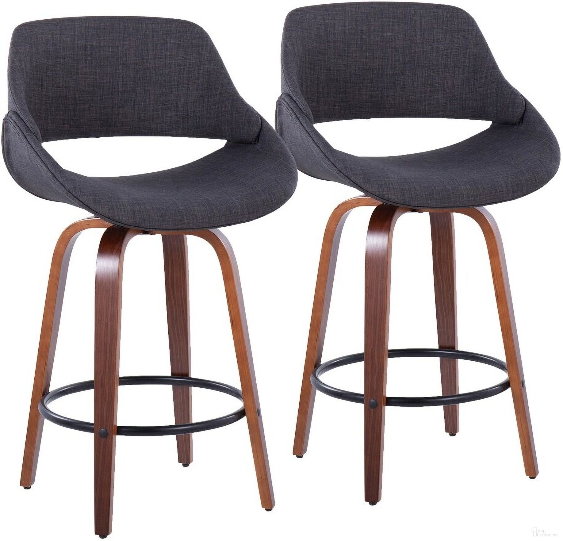 Fabrico 26 Inch Fixed Height Counter Stool Set of 2 In Black