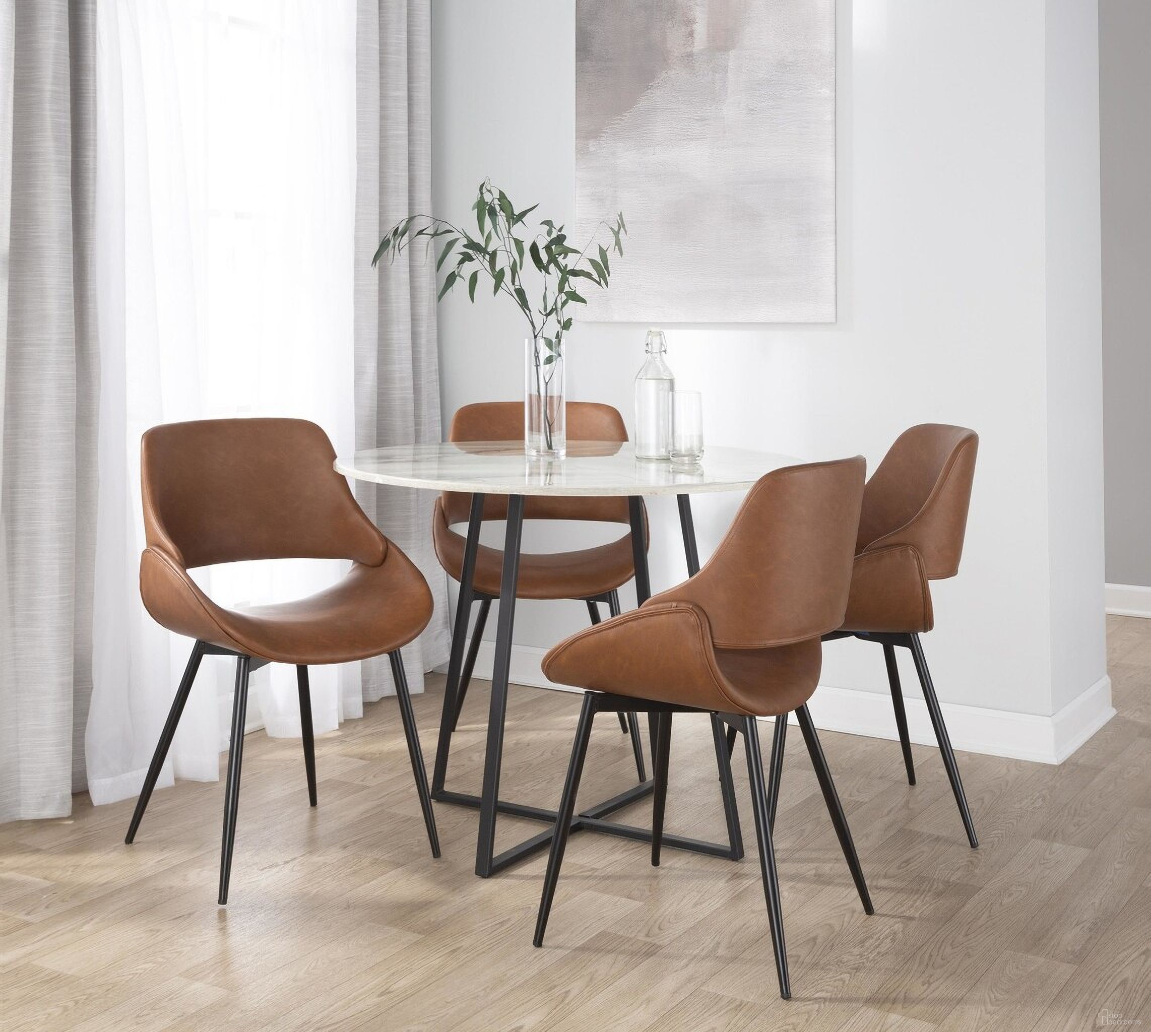 The appearance of Fabrico Chair Set of 2 In Brown/Black designed by Lumisource in the transitional interior design. This brown piece of furniture was selected by 1StopBedrooms from Fabrizzi Collection to add a touch of cosiness and style into your home. Sku: CH-FABRICOPU-FBCO2 BKCAM2. Material: Faux Leather. Chair Type: Side Chair.