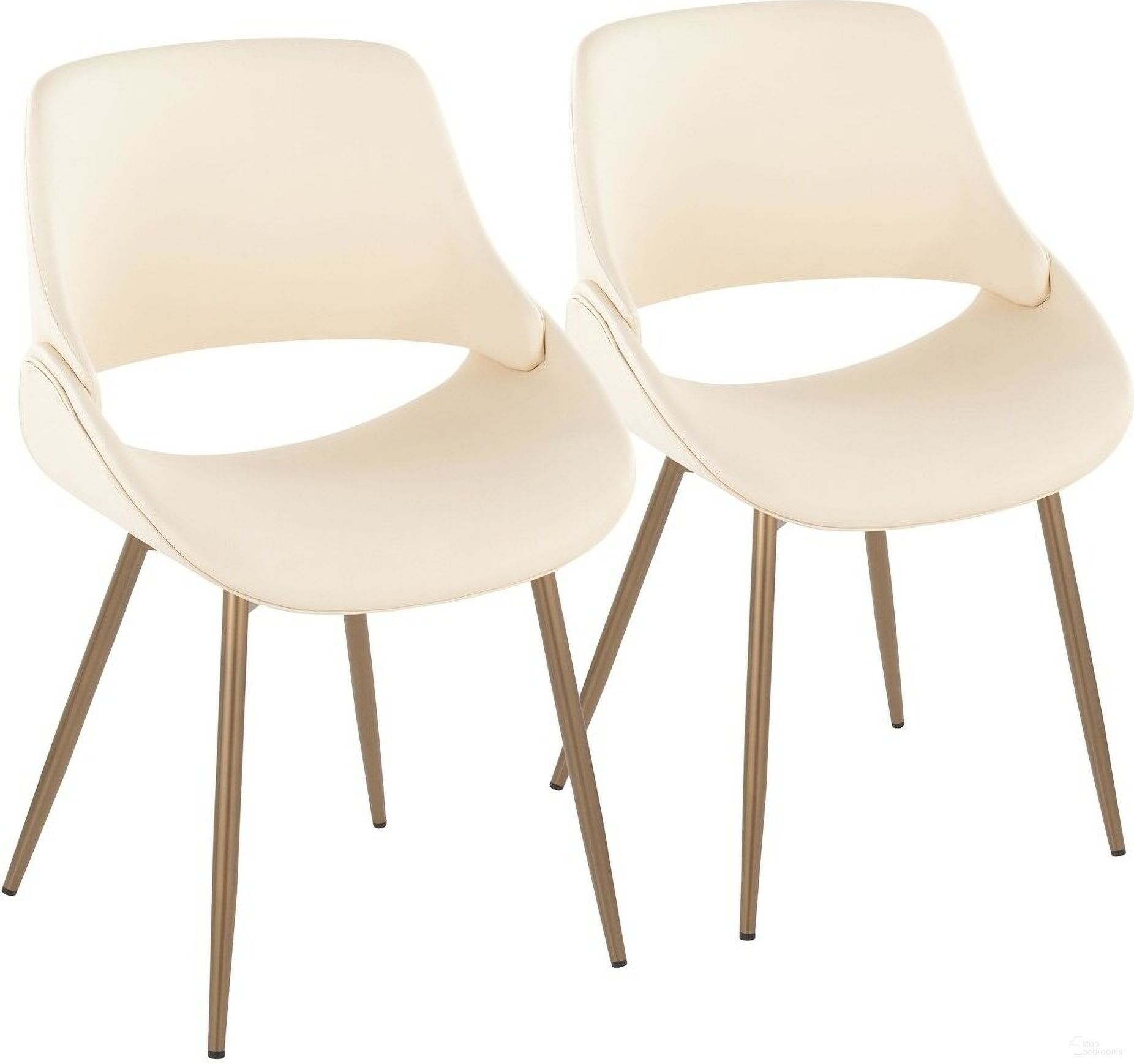 The appearance of Fabrico Chair Set of 2 In Cream/Copper designed by Lumisource in the modern / contemporary interior design. This cream piece of furniture was selected by 1StopBedrooms from Fabrizzi Collection to add a touch of cosiness and style into your home. Sku: CH-FABRICOPU-HLC2 ANCUCR2. Material: Wood. Chair Type: Side Chair.