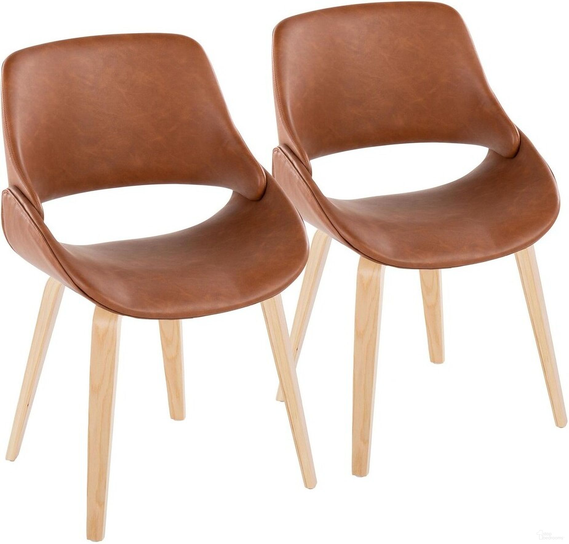 The appearance of Fabrico Chair Set of 2 In Natural designed by Lumisource in the transitional interior design. This natural piece of furniture was selected by 1StopBedrooms from Fabrizzi Collection to add a touch of cosiness and style into your home. Sku: CH-FABRICOPU-HLBW2 NACAM2. Material: Faux Leather. Chair Type: Side Chair.