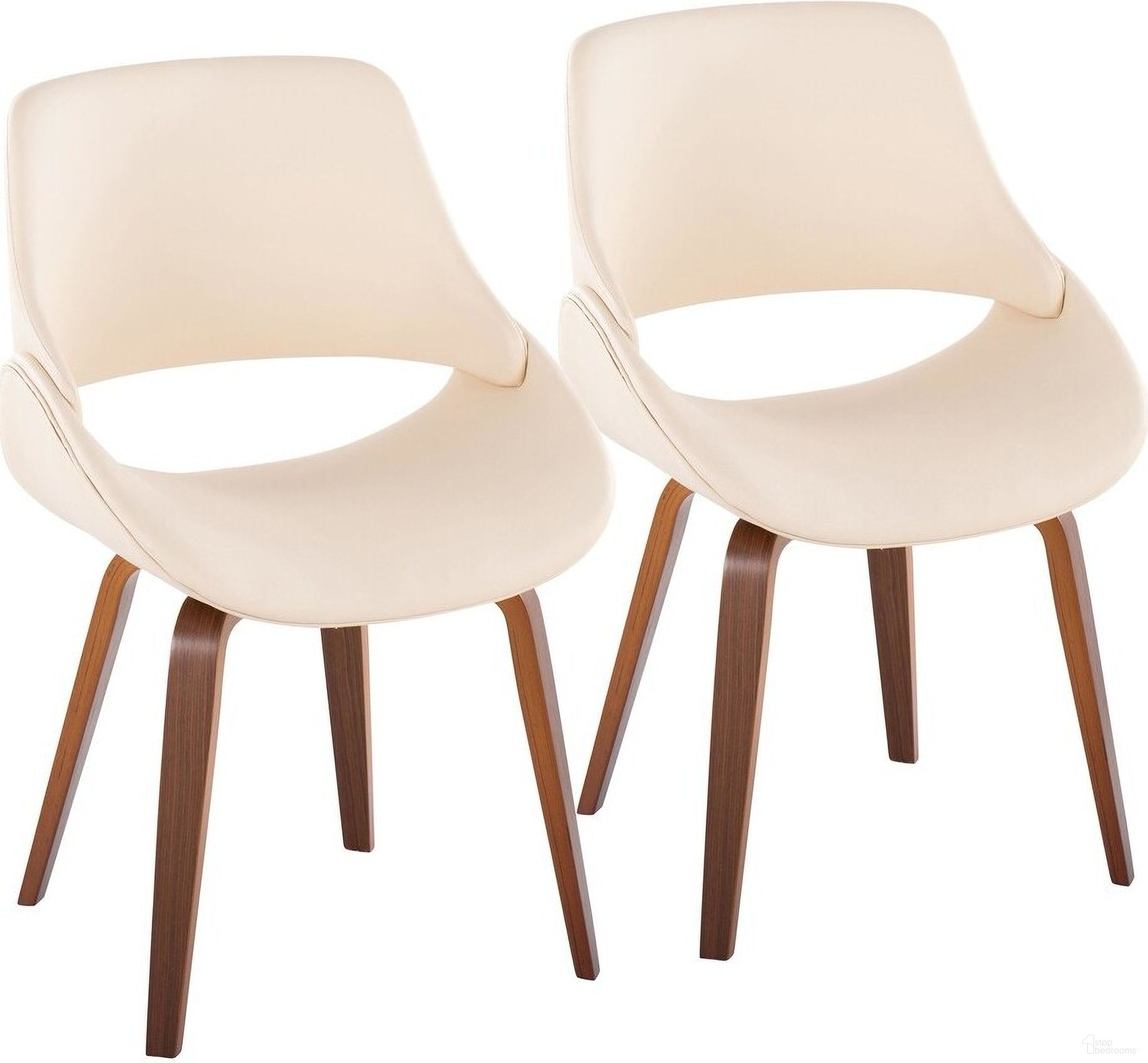 The appearance of Fabrico Chair Set of 2 In Cream designed by Lumisource in the transitional interior design. This cream piece of furniture was selected by 1StopBedrooms from Fabrizzi Collection to add a touch of cosiness and style into your home. Sku: CH-FBCONLPU2 WLCR2. Material: Wood. Chair Type: Side Chair.