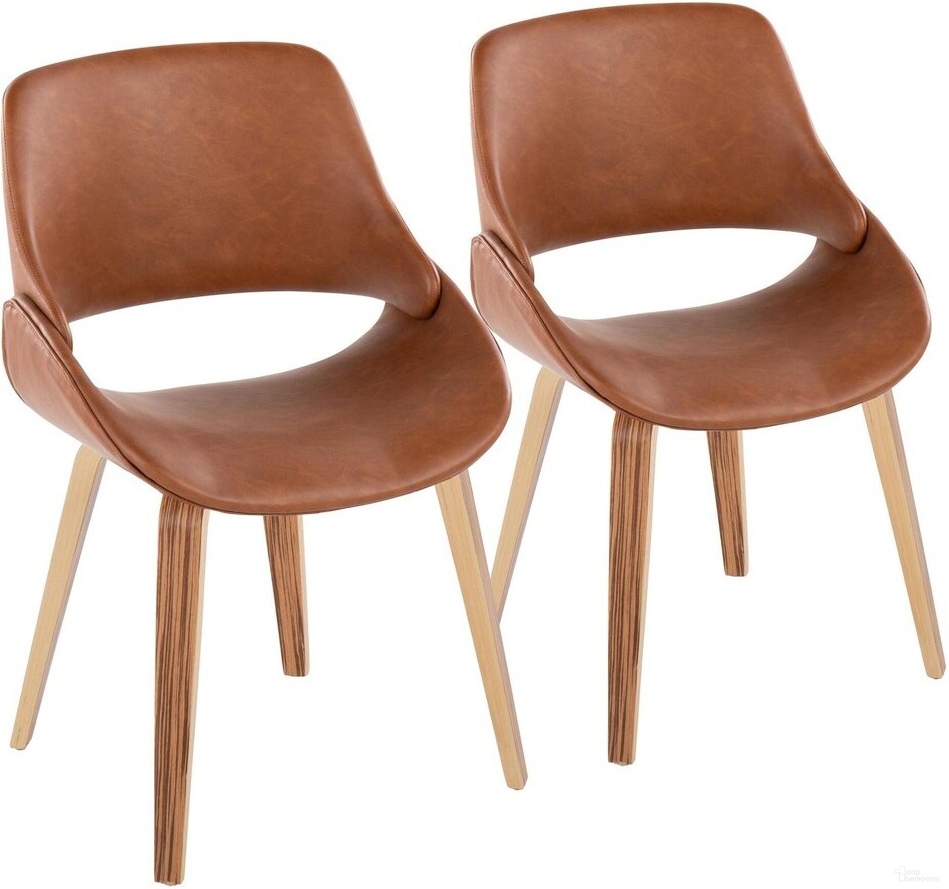 The appearance of Fabrico Chair Set of 2 In Brown designed by Lumisource in the transitional interior design. This brown piece of furniture was selected by 1StopBedrooms from Fabrizzi Collection to add a touch of cosiness and style into your home. Sku: CH-FABRICOPU-HLBW2 ZBCAM2. Material: Faux Leather. Chair Type: Side Chair.