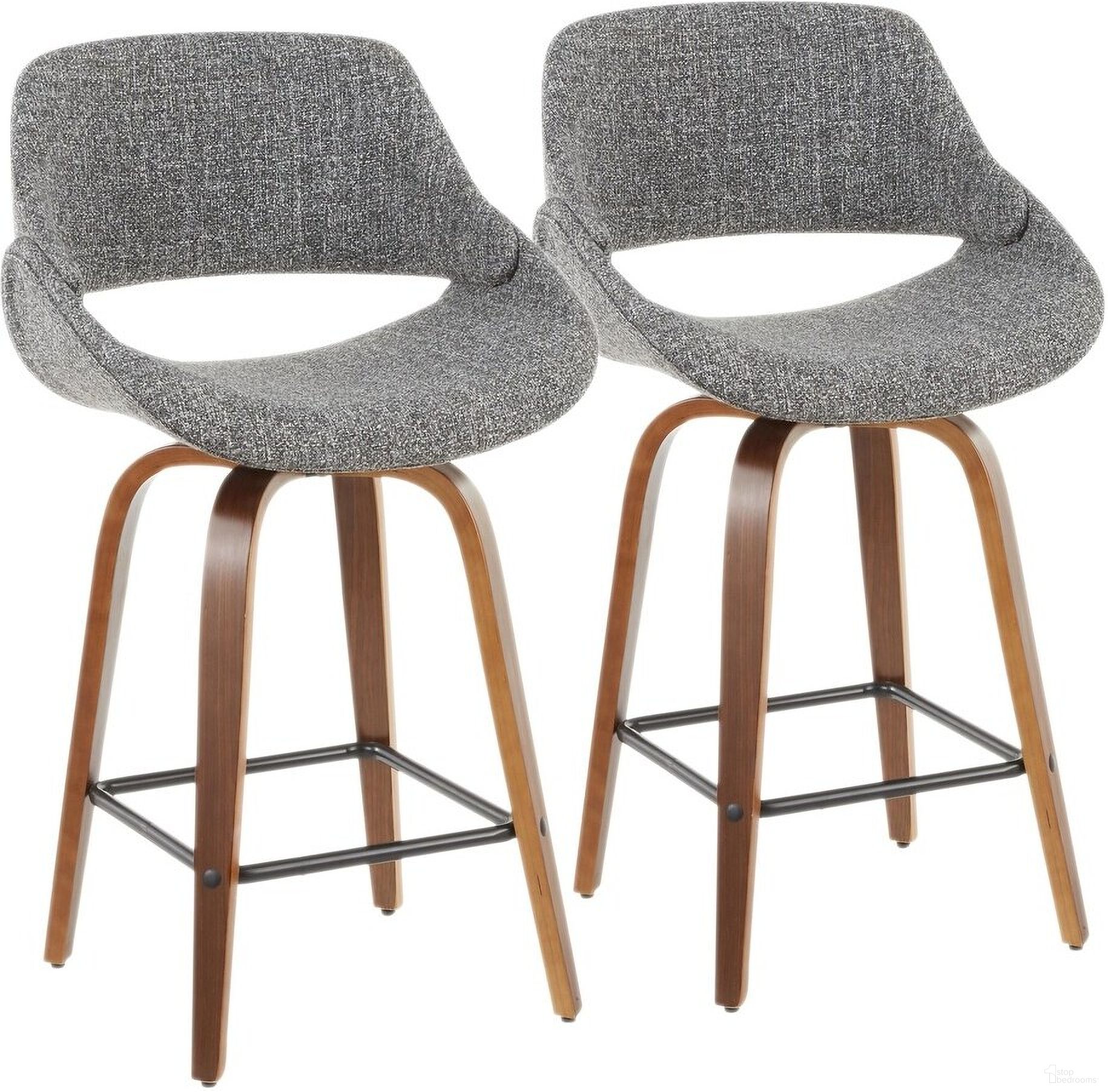 Fabrico Counter Stool Set of 2 In Grey