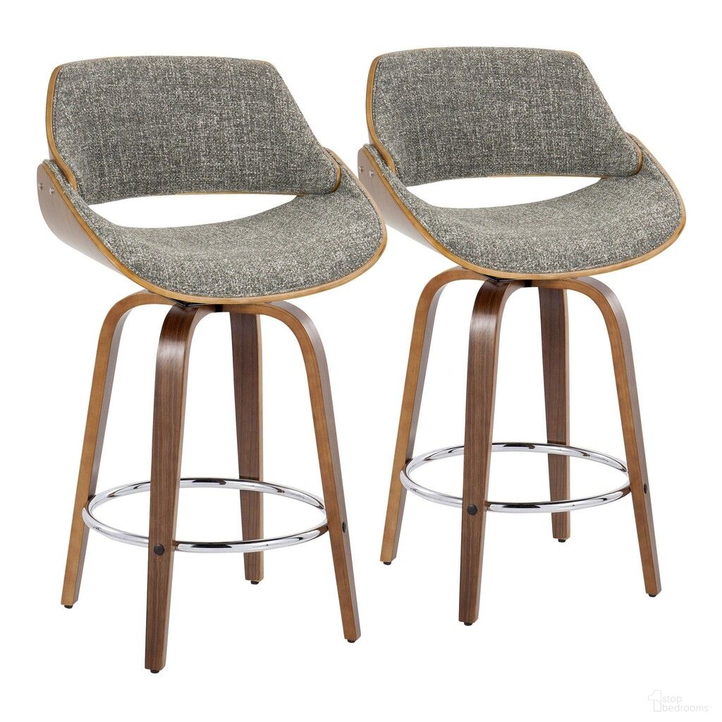 The appearance of Fabrizzi 26 Inch Fixed Height Counter Stool Set of 2 In Grey designed by Lumisource in the transitional interior design. This grey piece of furniture was selected by 1StopBedrooms from Fabrizzi Collection to add a touch of cosiness and style into your home. Sku: B26-FBZZ-GRTZR2 WLWLGY2. Material: Wood.
