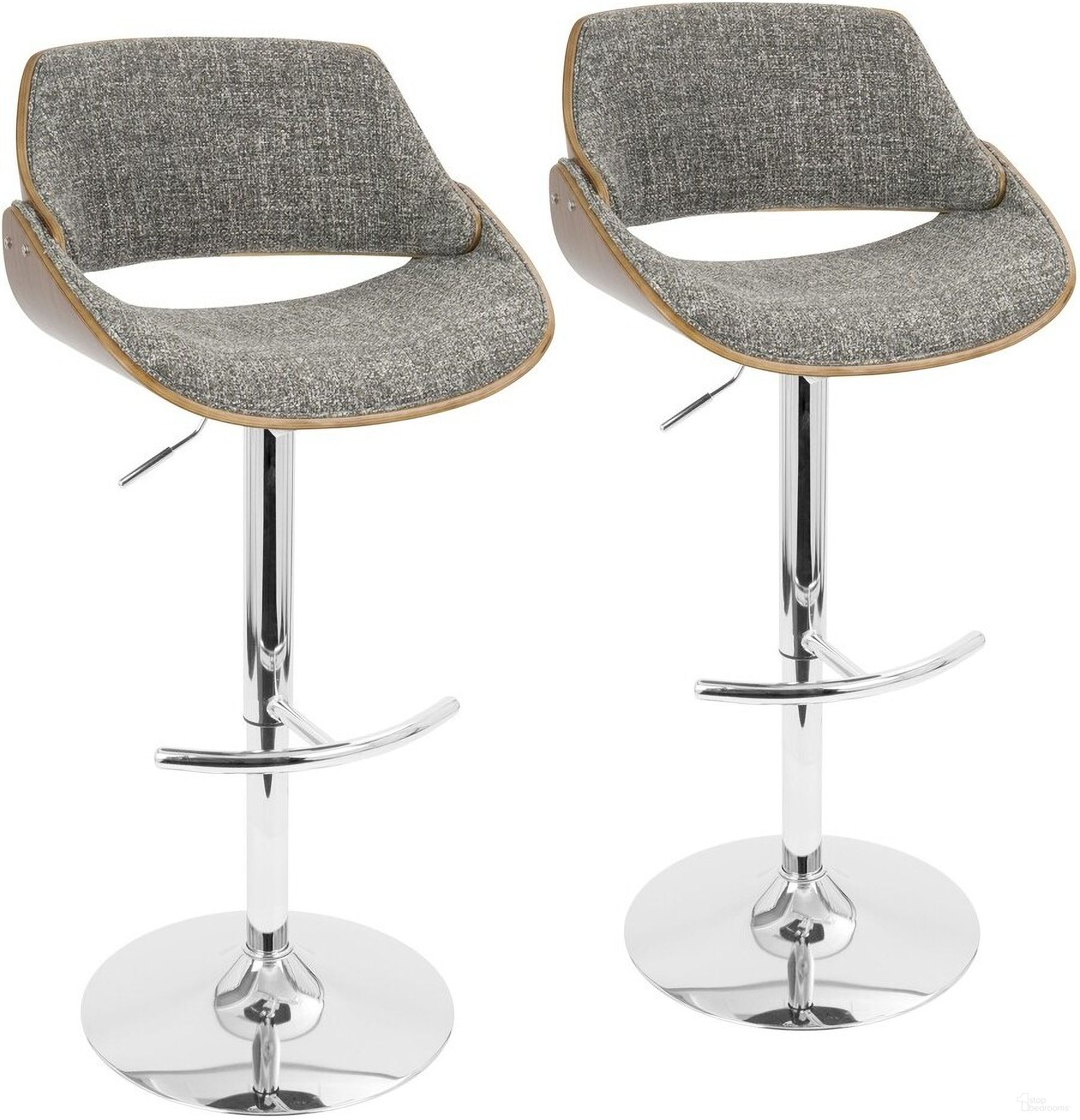 Fabrizzi Adjustable Barstool Set of 2 In Ash