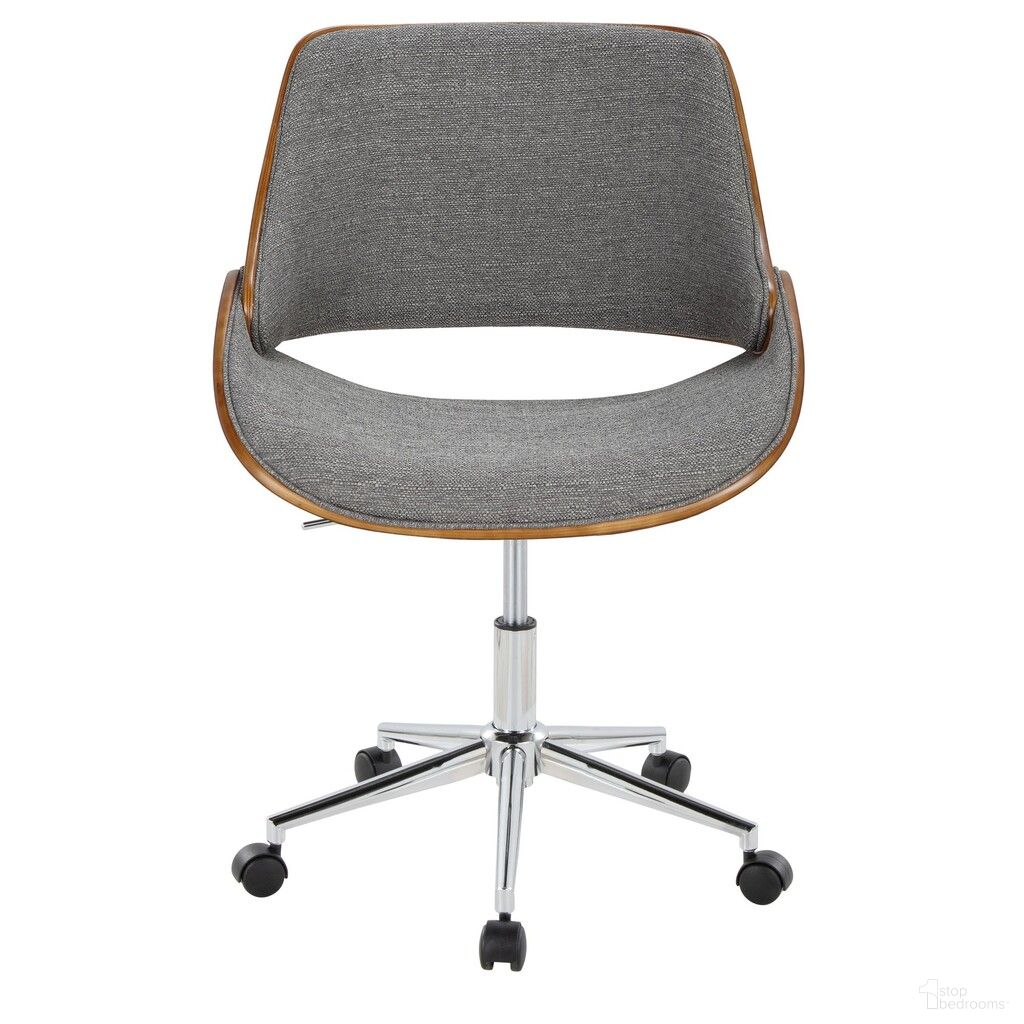 The appearance of Fabrizzi Office Chair In Walnut and Grey designed by Lumisource in the modern / contemporary interior design. This walnut and grey piece of furniture  was selected by 1StopBedrooms from Fabrizzi Collection to add a touch of cosiness and style into your home. Sku: OC-FBZZFB1 CHRWLGY1. Material: Foam.
