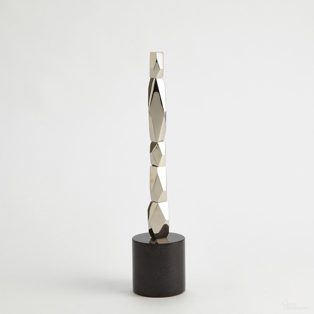 Facet Short Block Sculpture In Nickel