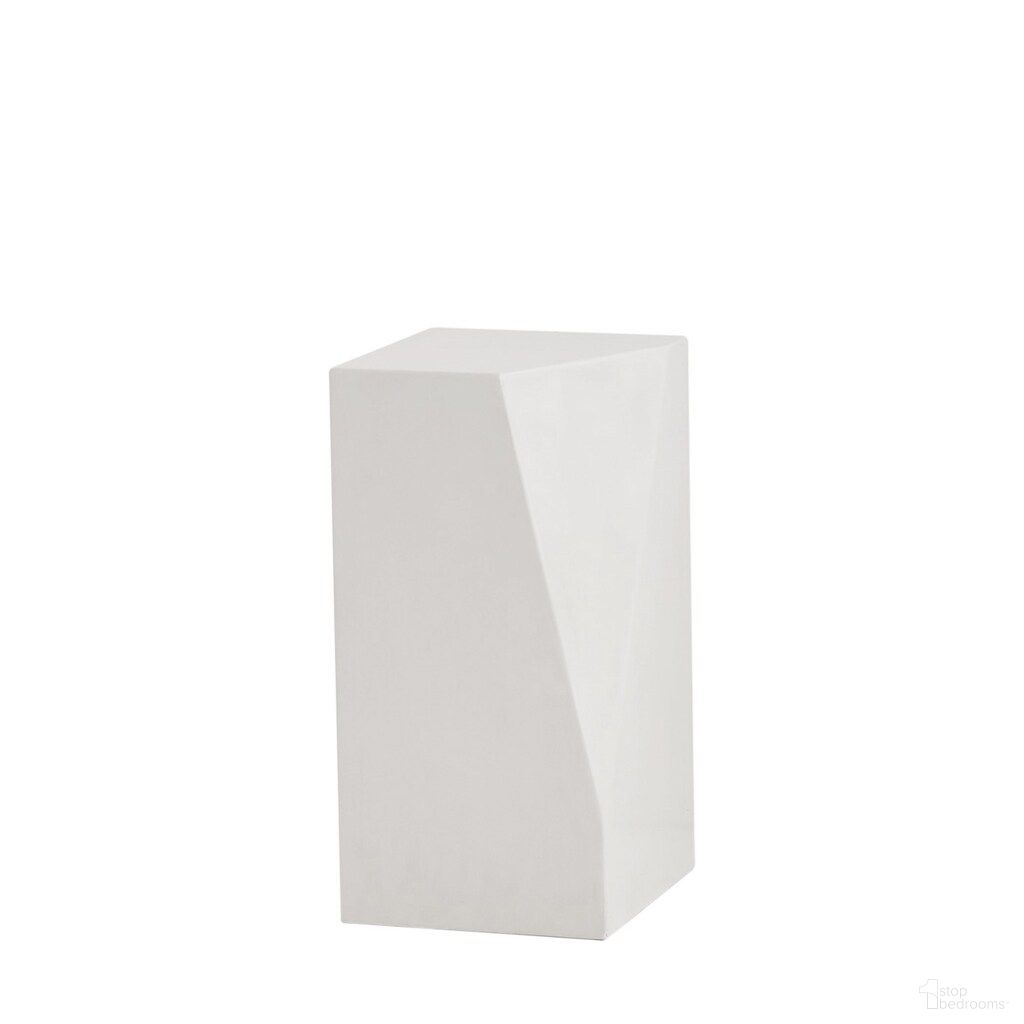 Facet Small Pedestal In White