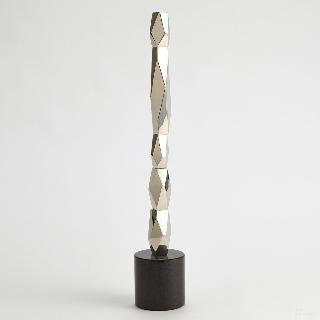 Facet Tall Block Sculpture In Nickel
