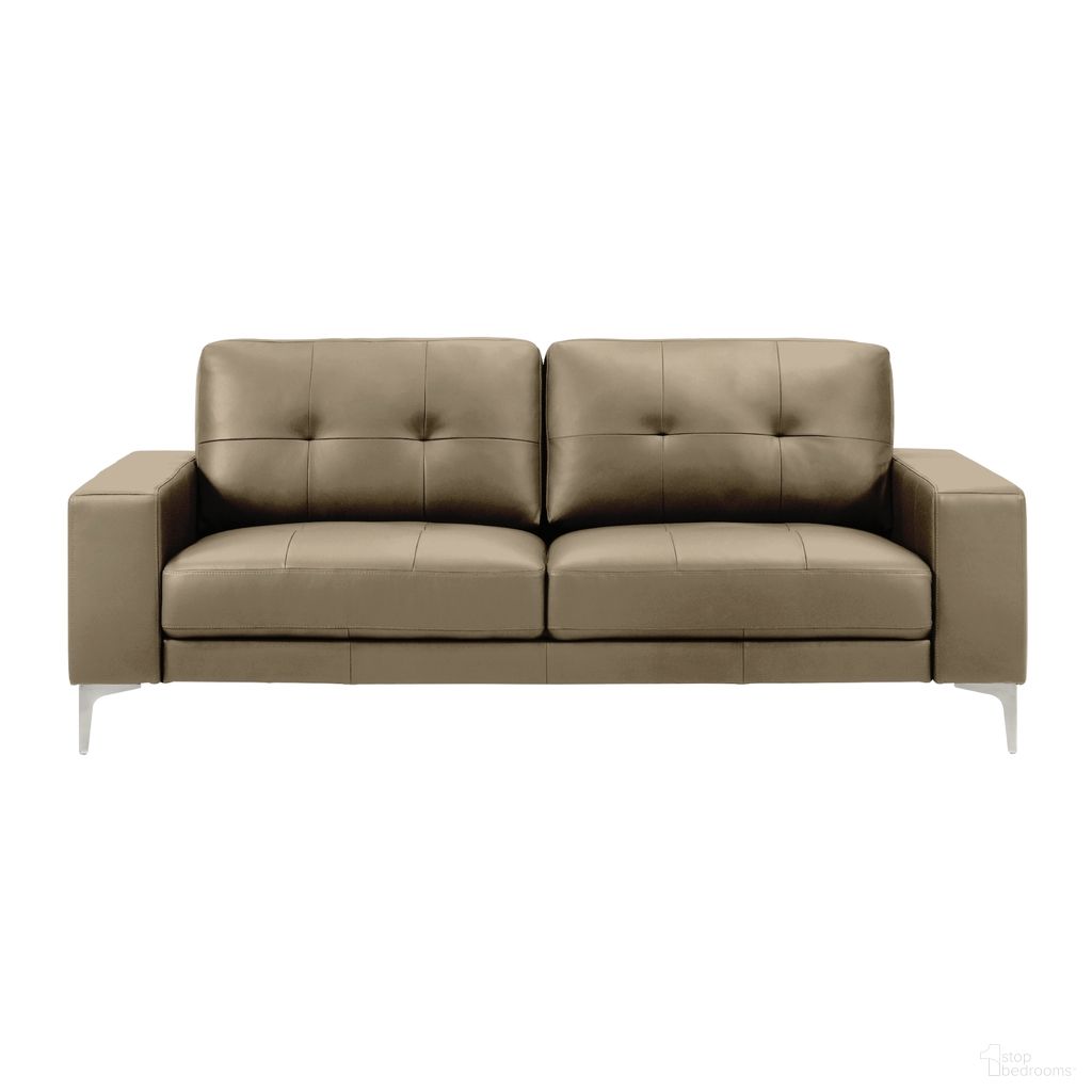The appearance of Faelin 79 Inch Top Grain Genuine Leather Sofa with Tufted Back In Khaki designed by Armen Living in the modern / contemporary interior design. This khaki piece of furniture was selected by 1StopBedrooms from Faelin Collection to add a touch of cosiness and style into your home. Sku: LCFI3KH. Material: Foam.