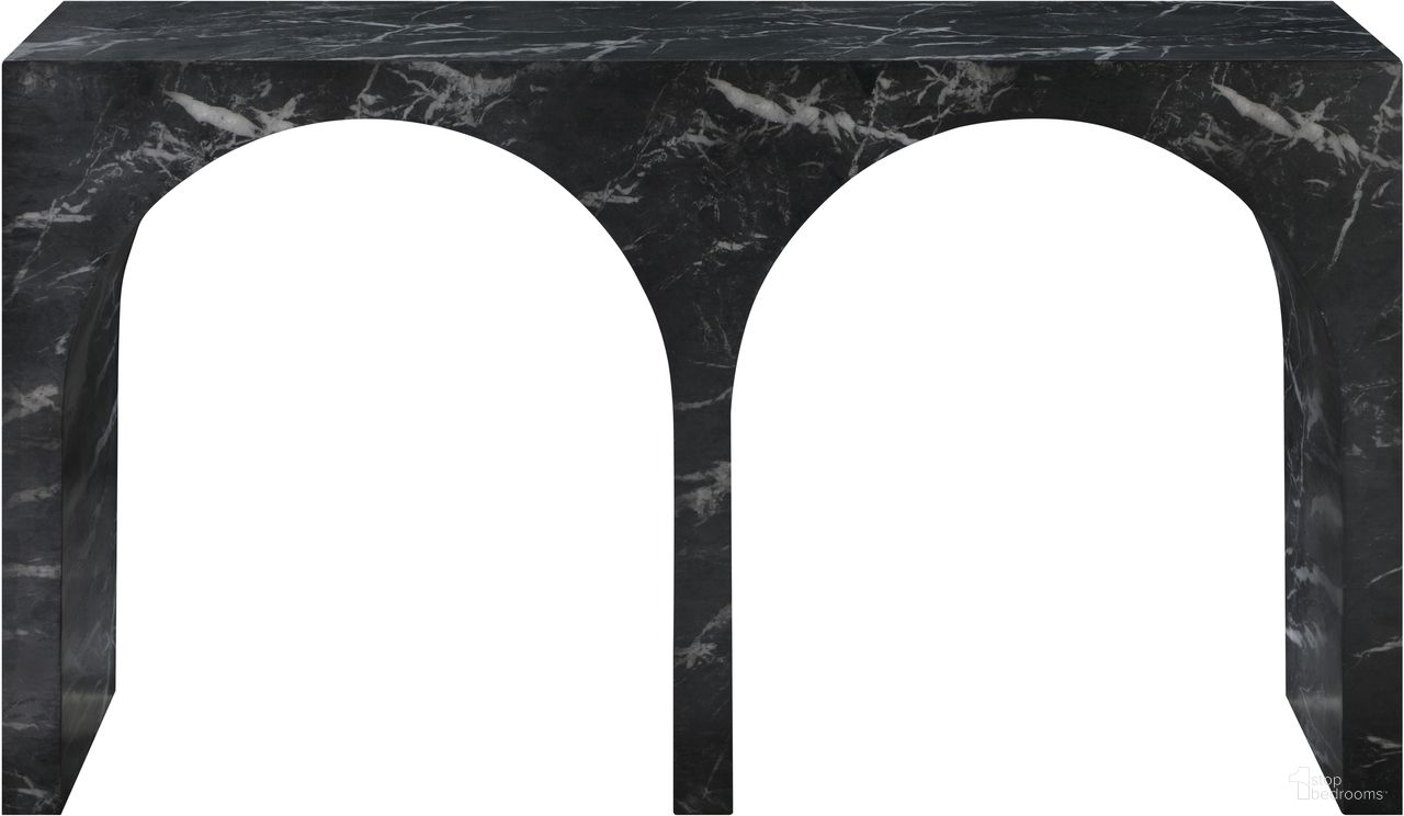 Faenza Marble Finish Concrete Console Table In Black