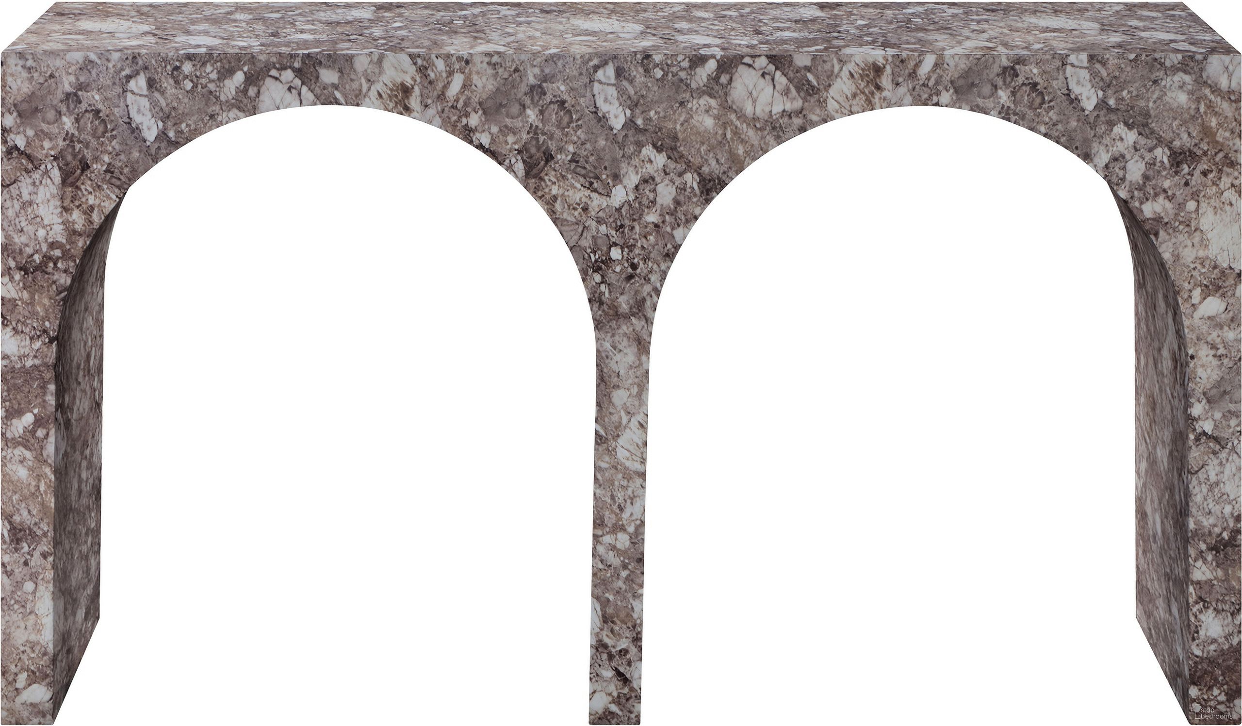 The appearance of Faenza Marble Finish Concrete Console Table In Brown designed by Meridian in the modern / contemporary interior design. This brown piece of furniture was selected by 1StopBedrooms from Faenza Collection to add a touch of cosiness and style into your home. Sku: 99074Brown-T. Material: Rubberwood.