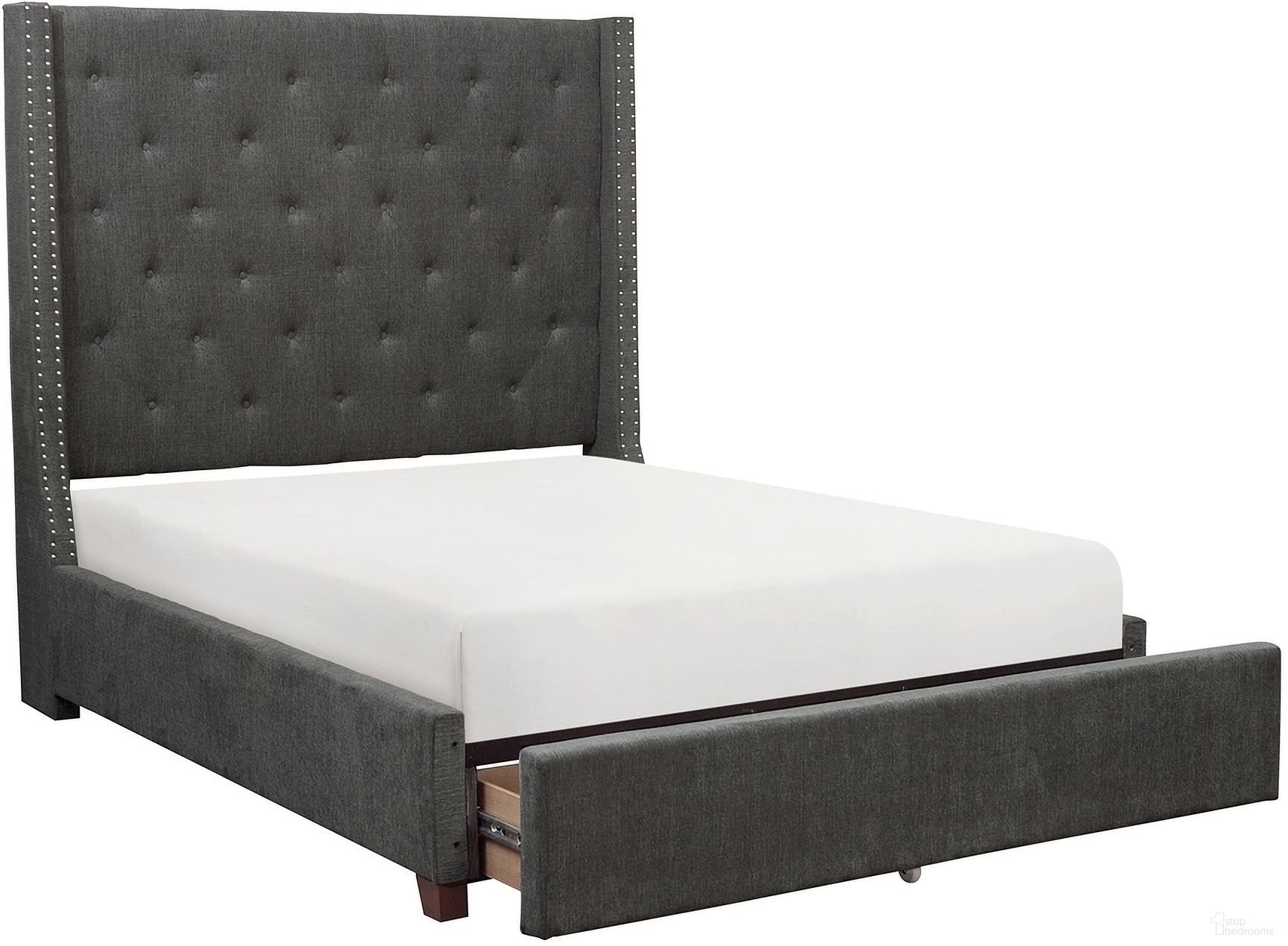 The appearance of Fairborn Full Platform Bed with Storage Footboard In Gray designed by Homelegance in the traditional interior design. This gray piece of furniture was selected by 1StopBedrooms from Fairborn Collection to add a touch of cosiness and style into your home. Sku: 5877FGY-1;5877FGY-3;5877F-2DW. Bed Type: Platform Bed. Bed Size: Full. Material: Chenille.