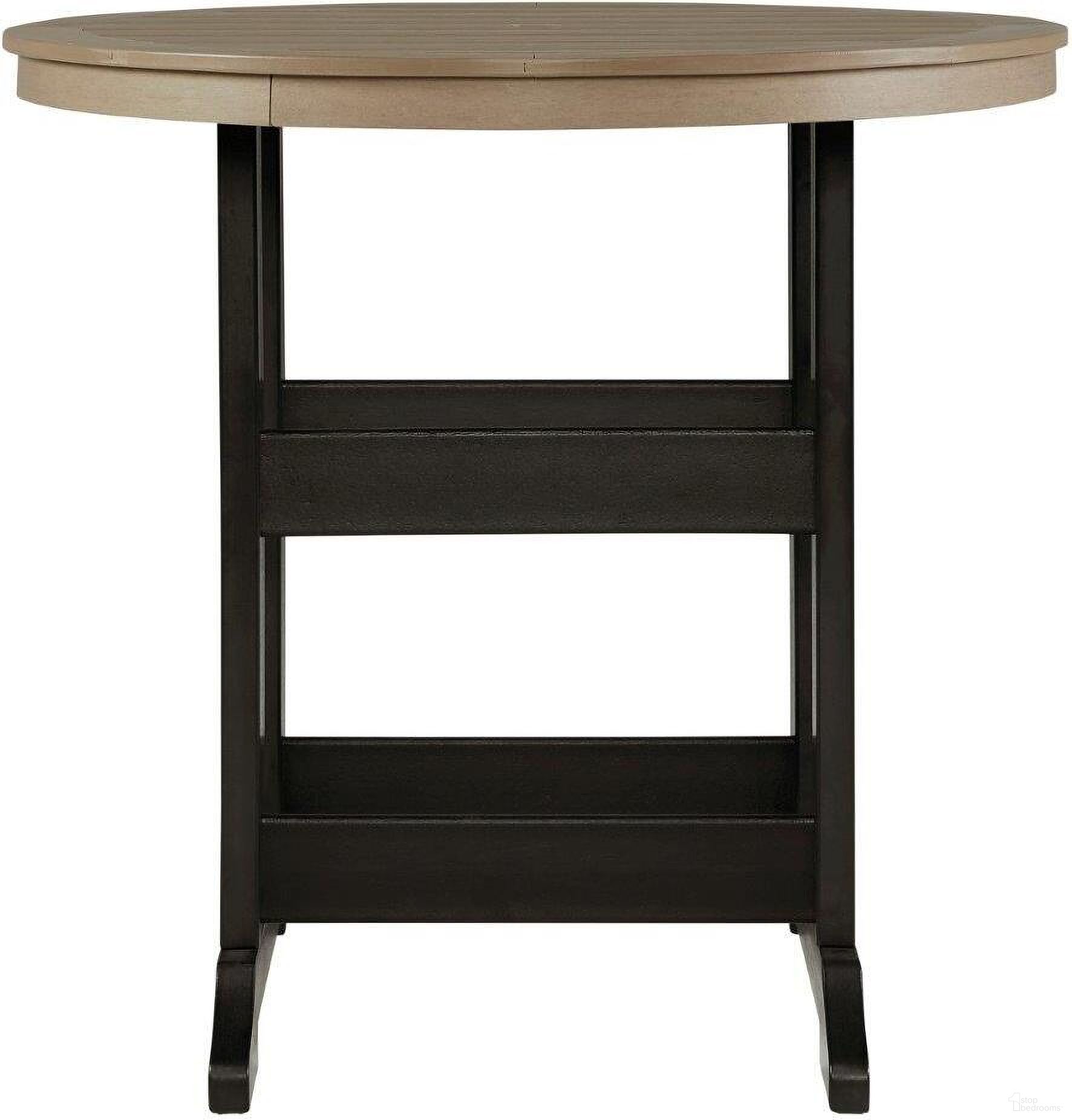 Fairen Trail Black/Driftwood Round Bar Table w/UMB OPT