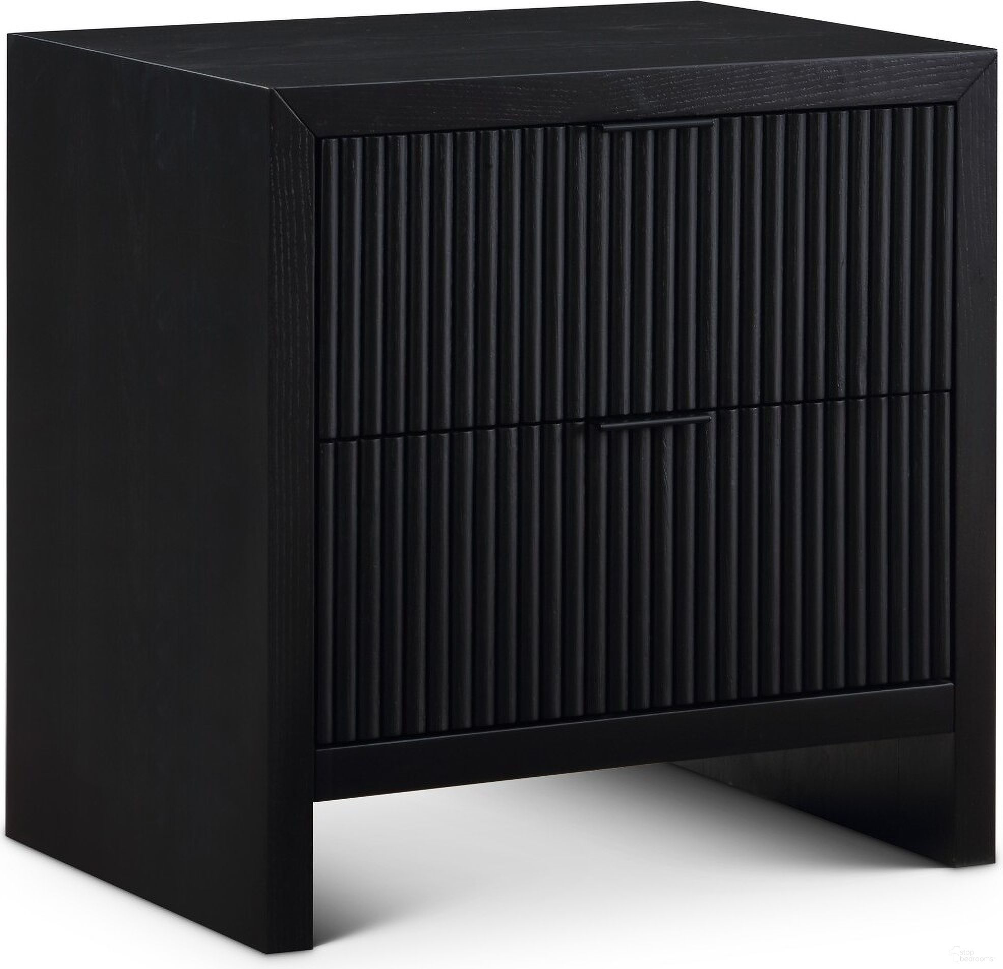 The appearance of Fairfax Nightstand In Black designed by Meridian in the modern / contemporary interior design. This black piece of furniture  was selected by 1StopBedrooms from Fairfax Collection to add a touch of cosiness and style into your home. Sku: 311Black-NS. Material: Rubberwood.