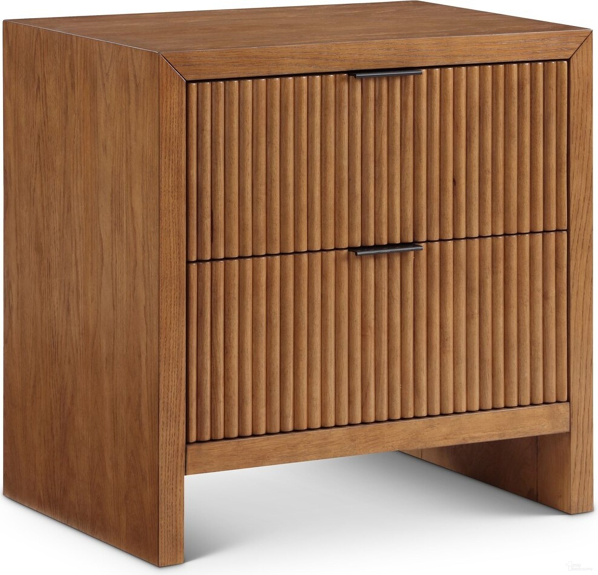 The appearance of Fairfax Nightstand In Walnut designed by Meridian in the modern / contemporary interior design. This walnut piece of furniture was selected by 1StopBedrooms from Fairfax Collection to add a touch of cosiness and style into your home. Sku: 311Walnut-NS. Material: Rubberwood.