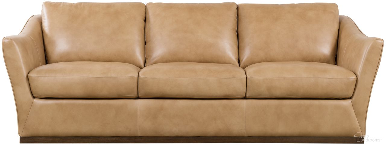 The appearance of Fairfax Stationary Sofa In Light Brown designed by Hooker in the transitional interior design. This light brown piece of furniture  was selected by 1StopBedrooms from Fairfax Collection to add a touch of cosiness and style into your home. Sku: SS225-03-080. Material: Leather.