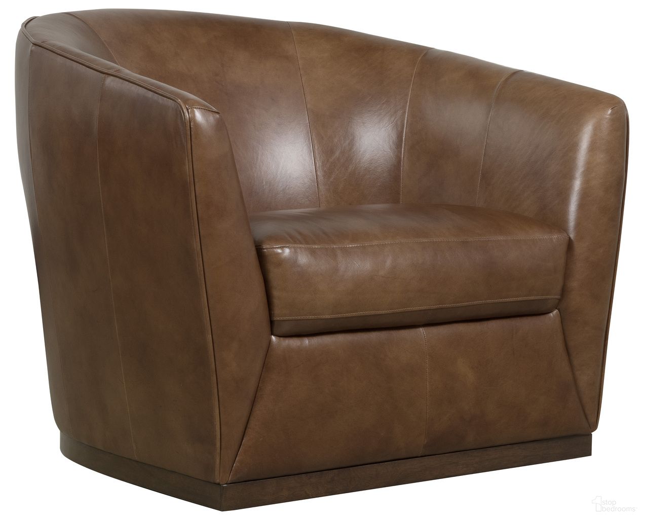 The appearance of Fairfax Swivel Chair In Dark Brown designed by Hooker in the transitional interior design. This dark brown piece of furniture was selected by 1StopBedrooms from Fairfax Collection to add a touch of cosiness and style into your home. Sku: SS225-SW-086. Material: Leather.