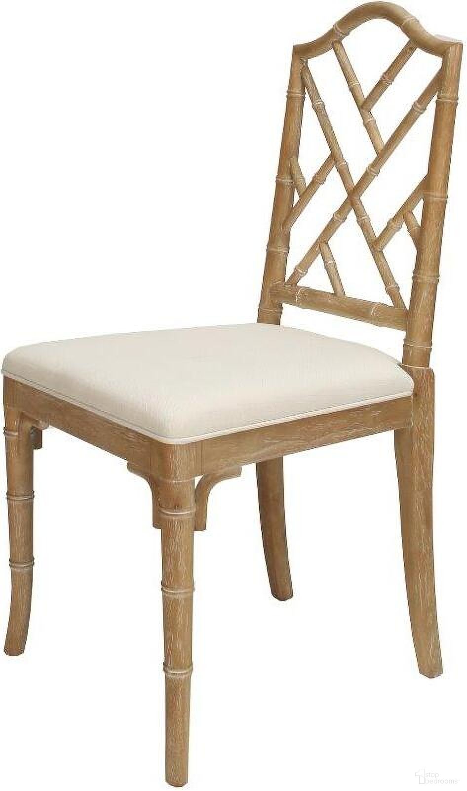 The appearance of Fairfield Cerused Oak Bamboo Dining Chair designed by Worlds Away in the transitional interior design. This beige piece of furniture was selected by 1StopBedrooms from Fairfield Collection to add a touch of cosiness and style into your home. Sku: FAIRFIELD CO. Material: Wood. Chair Type: Side Chair.