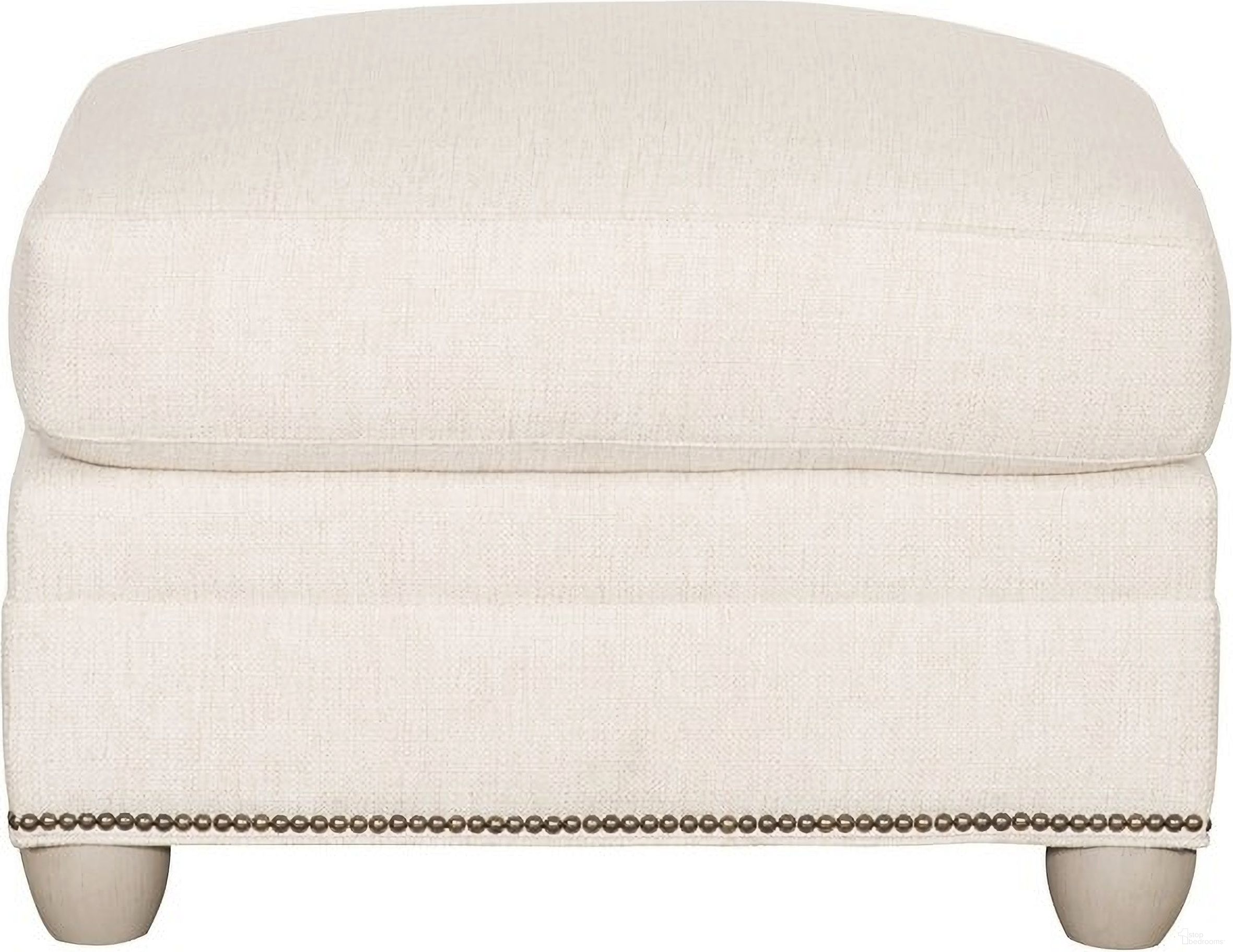 The appearance of Fairgrove Ottoman In Cream designed by Vanguard Furniture in the transitional interior design. This cream piece of furniture  was selected by 1StopBedrooms from Fairgrove Collection to add a touch of cosiness and style into your home. Sku: 652-OT_152859_W-WZ_TapCyl_9BkSvNails. Material: Polypropylene.