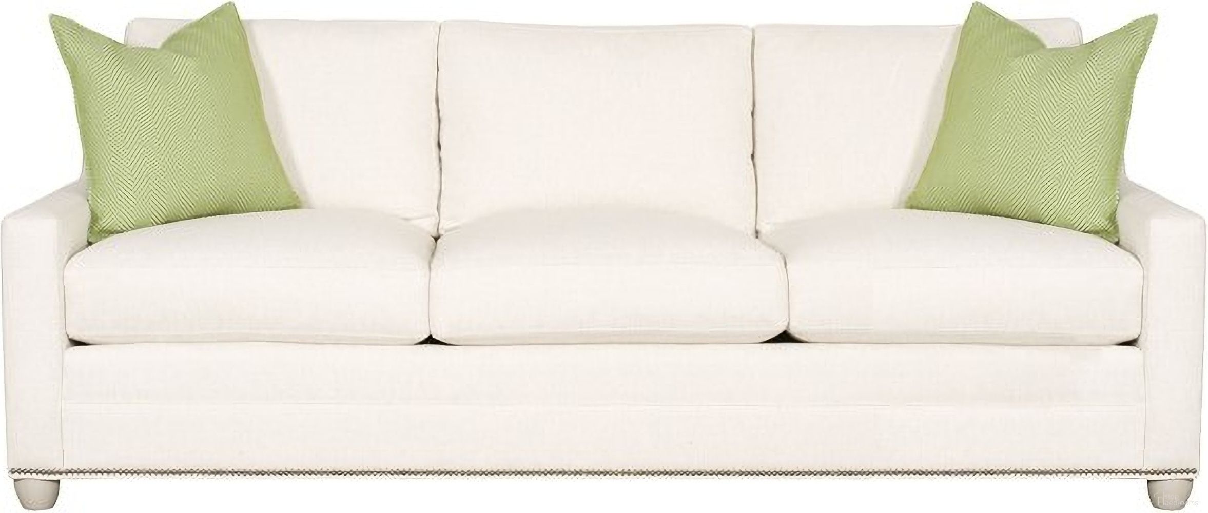 The appearance of Fairgrove Sofa In White designed by Vanguard Furniture in the transitional interior design. This white piece of furniture  was selected by 1StopBedrooms from Fairgrove Collection to add a touch of cosiness and style into your home. Sku: 652-S_152859_W-WZ_TapCyl_9BSNails. Material: Polypropylene.
