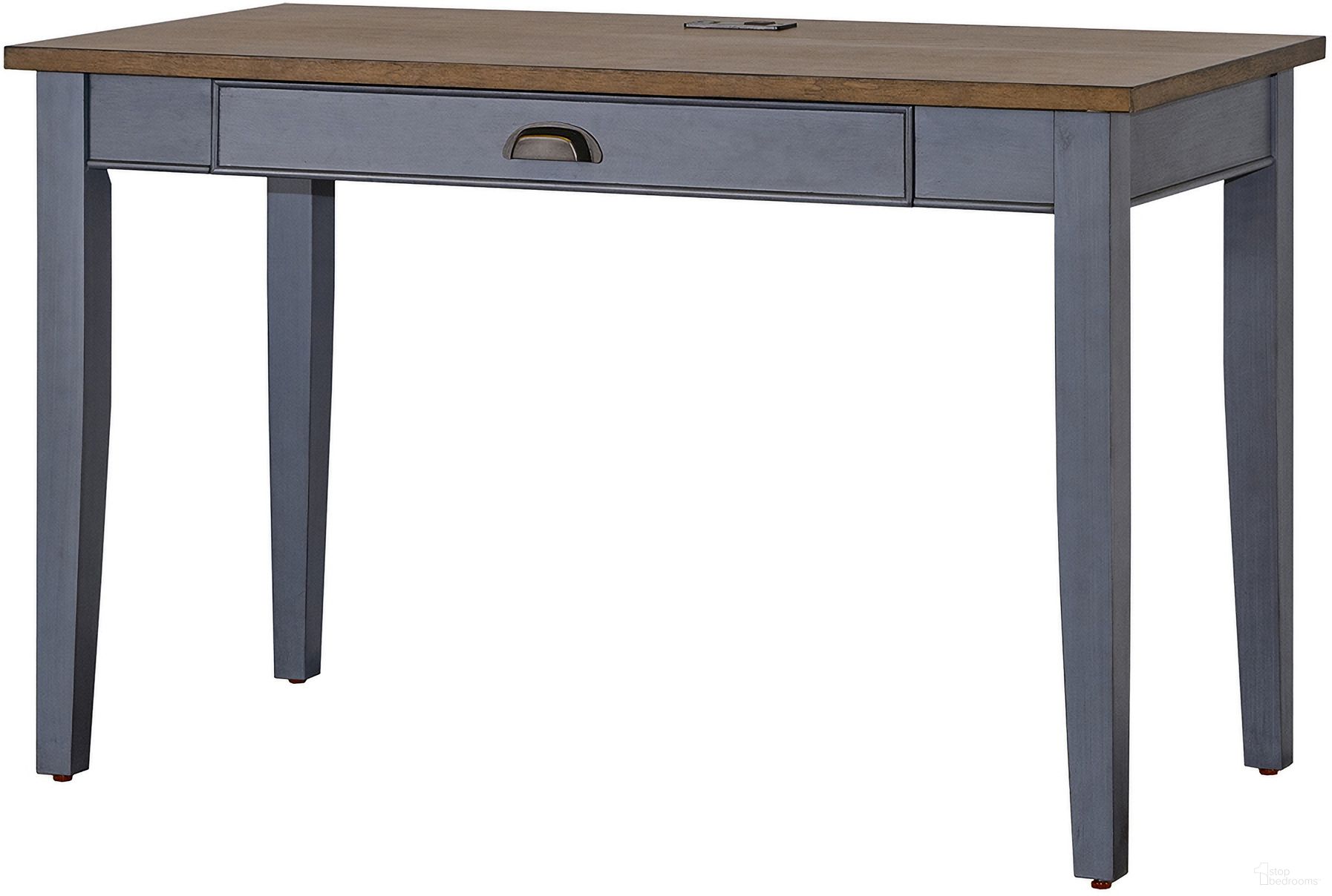 The appearance of Fairmont Farmhouse Wood Office Writing Desk In Dusty Blue designed by Martin Furniture in the country / farmhouse interior design. This dusty blue piece of furniture was selected by 1StopBedrooms from Fairmont Collection to add a touch of cosiness and style into your home. Sku: IMFT384B. Material: Wood.