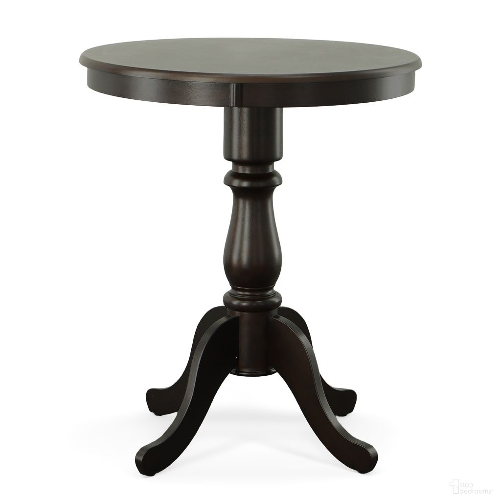 Fairview 30 Inch Round Pedestal Bar Table In Espresso
