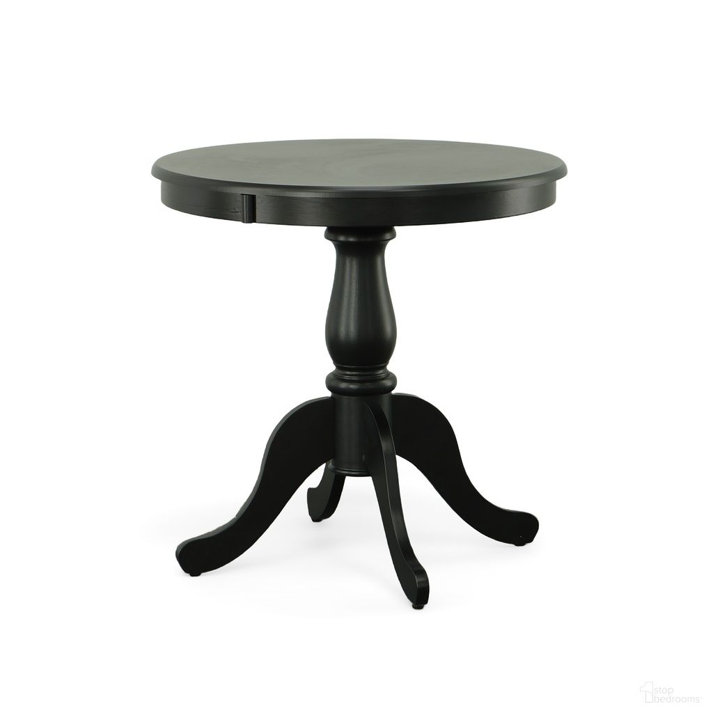 The appearance of Fairview 30 Inch Round Pedestal Dining Table In Antique Black designed by Carolina Living in the traditional interior design. This antique black piece of furniture  was selected by 1StopBedrooms from Fairview Collection to add a touch of cosiness and style into your home. Sku: 3030T-AB. Table Base Style: Pedestal. Table Top Shape: Round. Material: MDF. Size: 30".