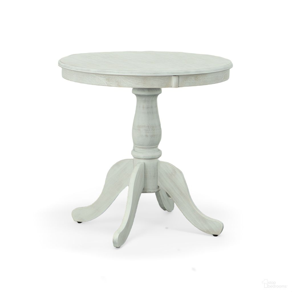 Fairview 30 Inch Round Pedestal Dining Table In White Wash
