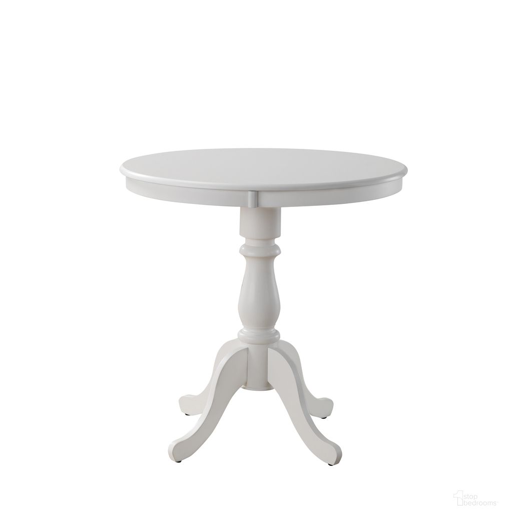 Fairview 36 Inch Round Pedestal Bar Table In White