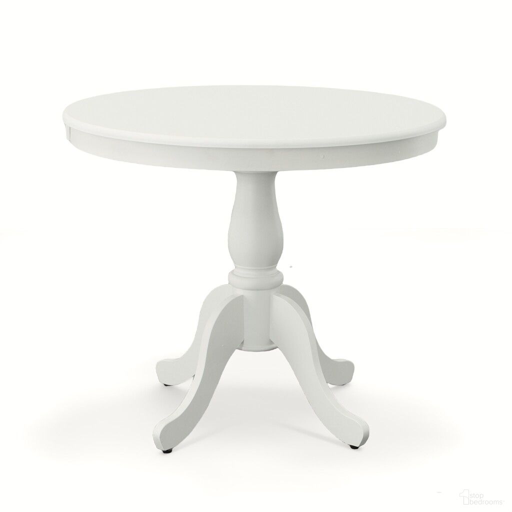 The appearance of Fairview 36 Inch Round Pedestal Dining Table In White designed by Carolina Living in the traditional interior design. This white piece of furniture  was selected by 1StopBedrooms from Fairview Collection to add a touch of cosiness and style into your home. Sku: 3036T-PW. Table Base Style: Pedestal. Table Top Shape: Round. Material: MDF. Size: 36".