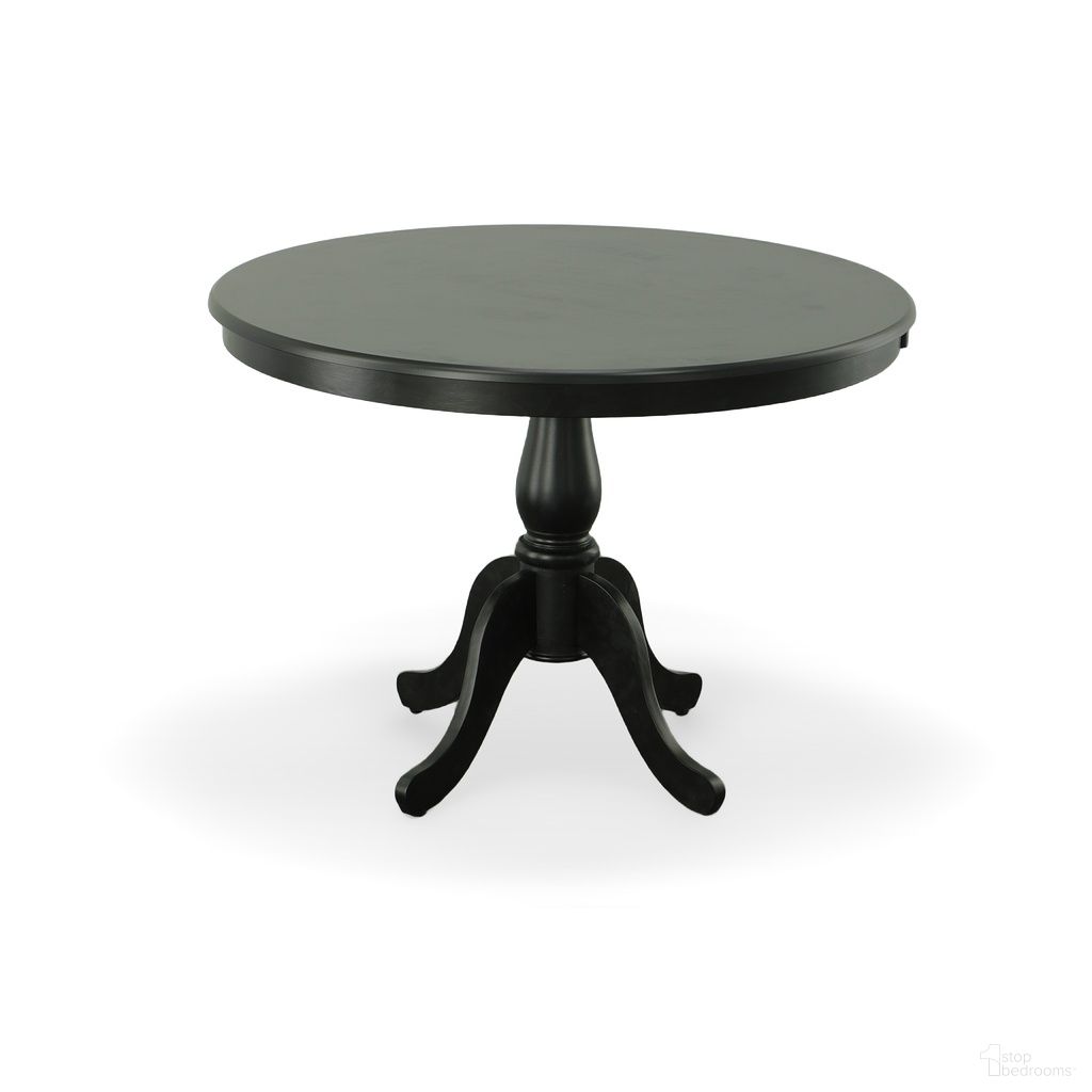The appearance of Fairview 42 Inch Round Pedestal Dining Table In Antique Black designed by Carolina Living in the traditional interior design. This antique black piece of furniture  was selected by 1StopBedrooms from Fairview Collection to add a touch of cosiness and style into your home. Sku: 3042T-AB. Table Base Style: Pedestal. Table Top Shape: Round. Material: MDF. Size: 42".