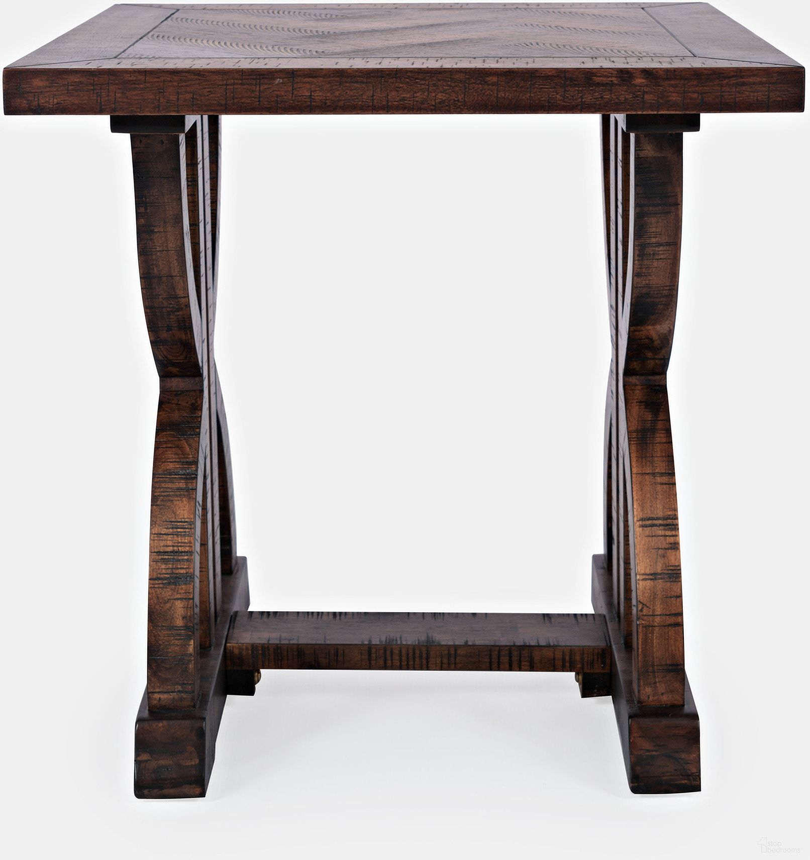 The appearance of Fairview Herringbone End Table In Oak designed by Jofran in the country / farmhouse interior design. This oak piece of furniture was selected by 1StopBedrooms from Fairview Collection to add a touch of cosiness and style into your home. Sku: 1932-3. Material: Acacia.