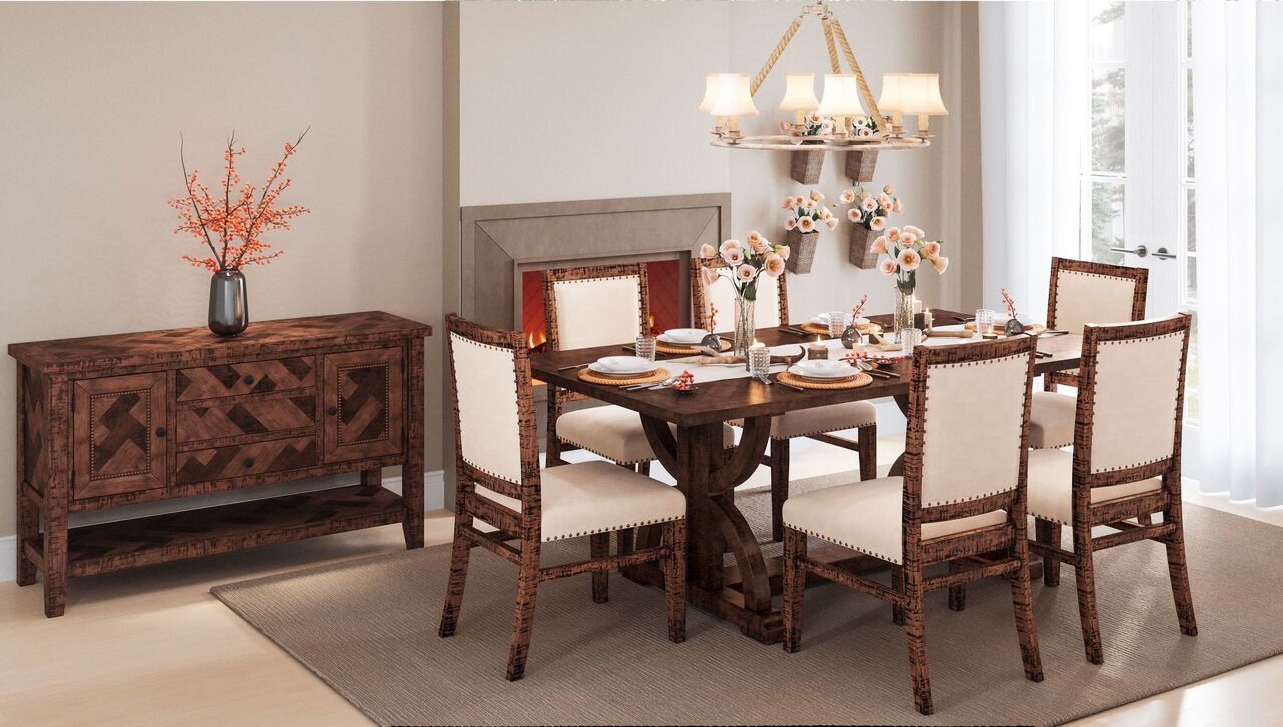 The appearance of Fairview 78 Inch 7 Piece Upholstered Dining Set In Oak designed by Jofran in the modern / contemporary interior design. This oak piece of furniture was selected by 1StopBedrooms from Fairview Collection to add a touch of cosiness and style into your home. Sku: 1931-78BDNG;1931-78T;1931-385KD;1931-385KD;1931-385KD. Material: Acacia.