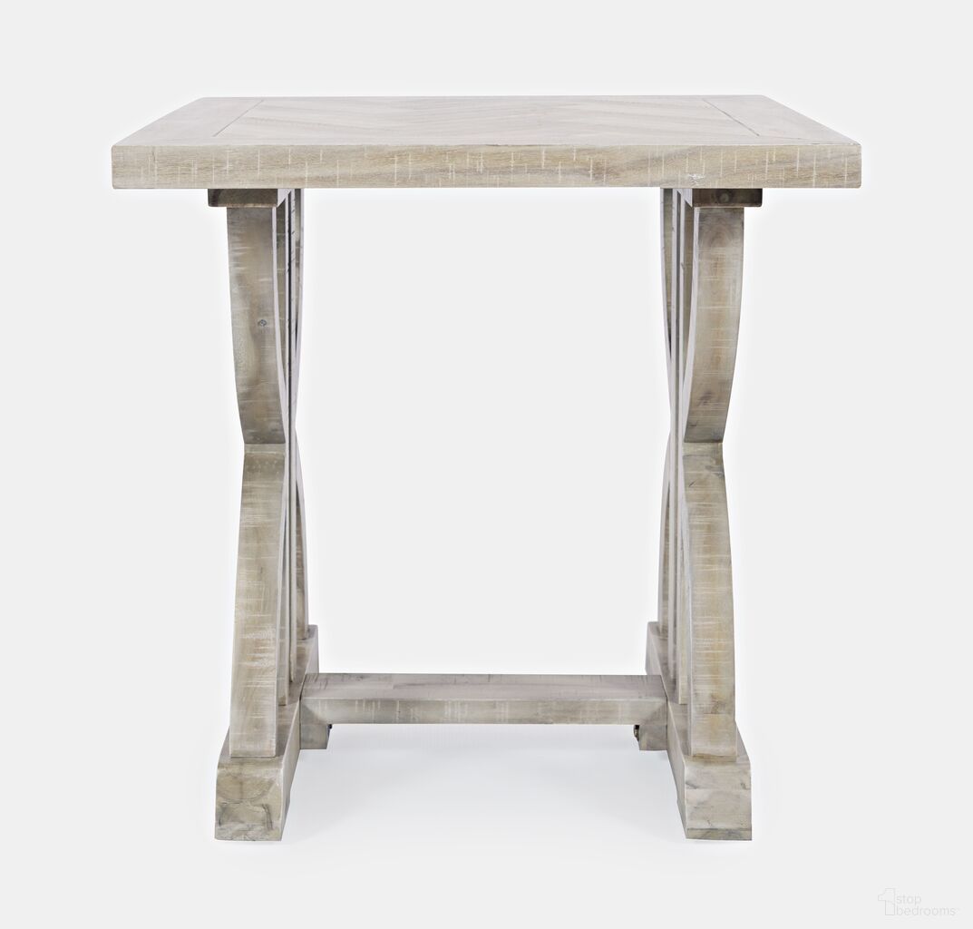 The appearance of Fairview Herringbone End Table In Ash designed by Jofran in the country / farmhouse interior design. This ash piece of furniture  was selected by 1StopBedrooms from Fairview Collection to add a touch of cosiness and style into your home. Sku: 1934-3. Material: Acacia.