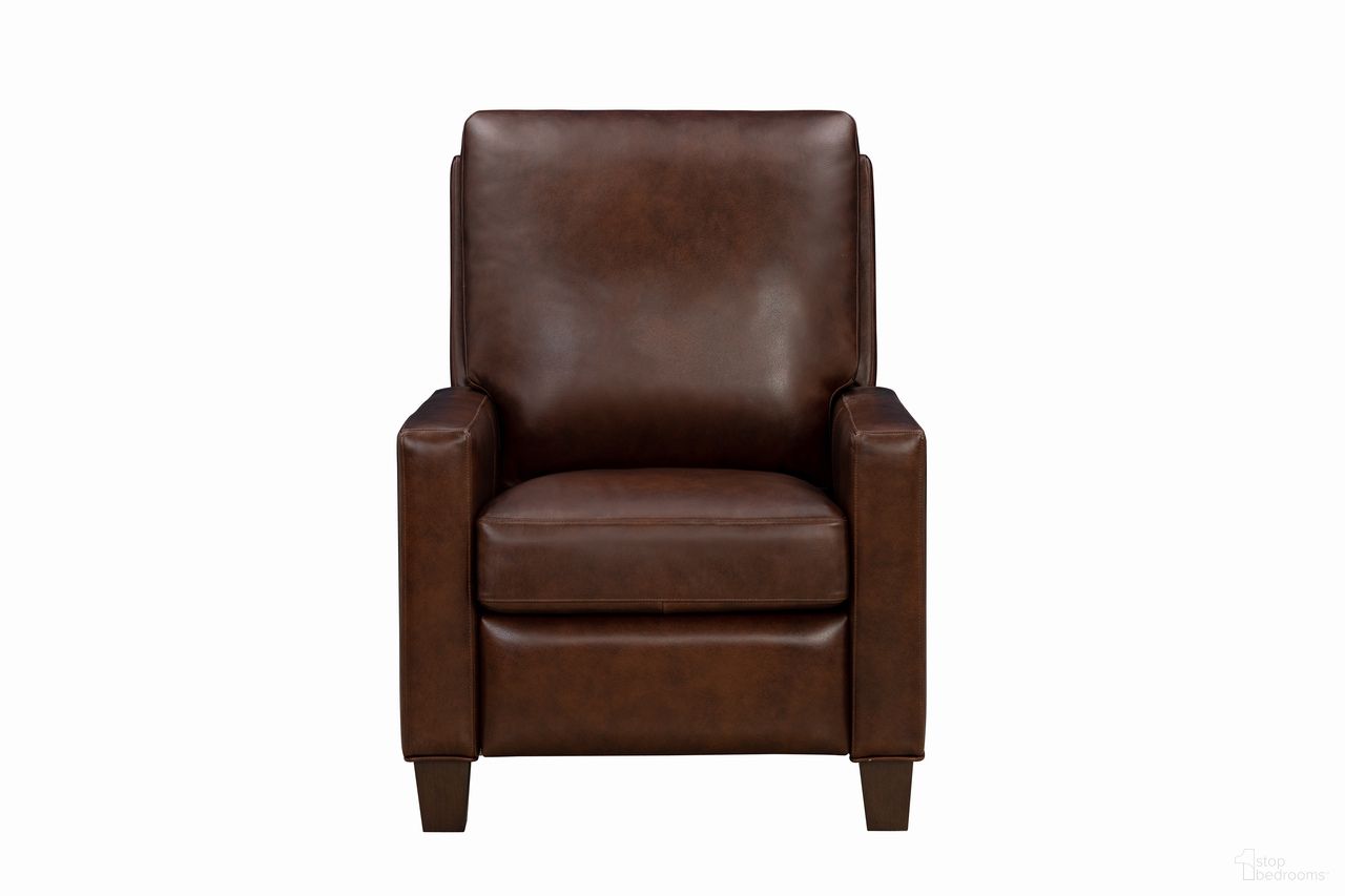 The appearance of Fairview Push Thru The Arms Recliner In Fudge designed by BarcaLounger in the traditional interior design. This fudge piece of furniture was selected by 1StopBedrooms from Fairview Collection to add a touch of cosiness and style into your home. Sku: 71540572486. Material: Leather.